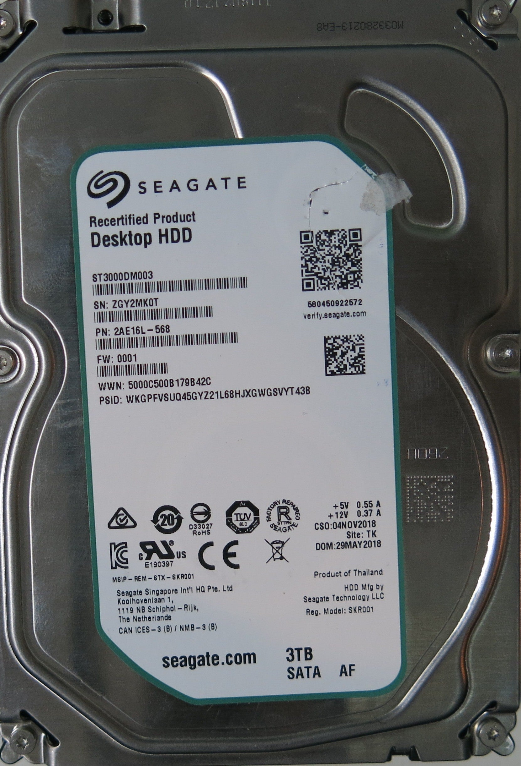 SEAGATE ST3000DM003 PCB 100788341 REV C,  3.TB