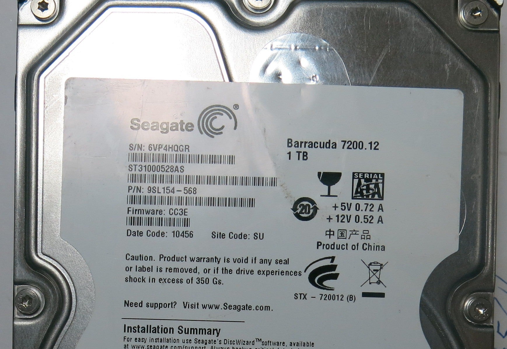 SEAGATE ST31000528AS FW CC3E  100536501 REV A PCB