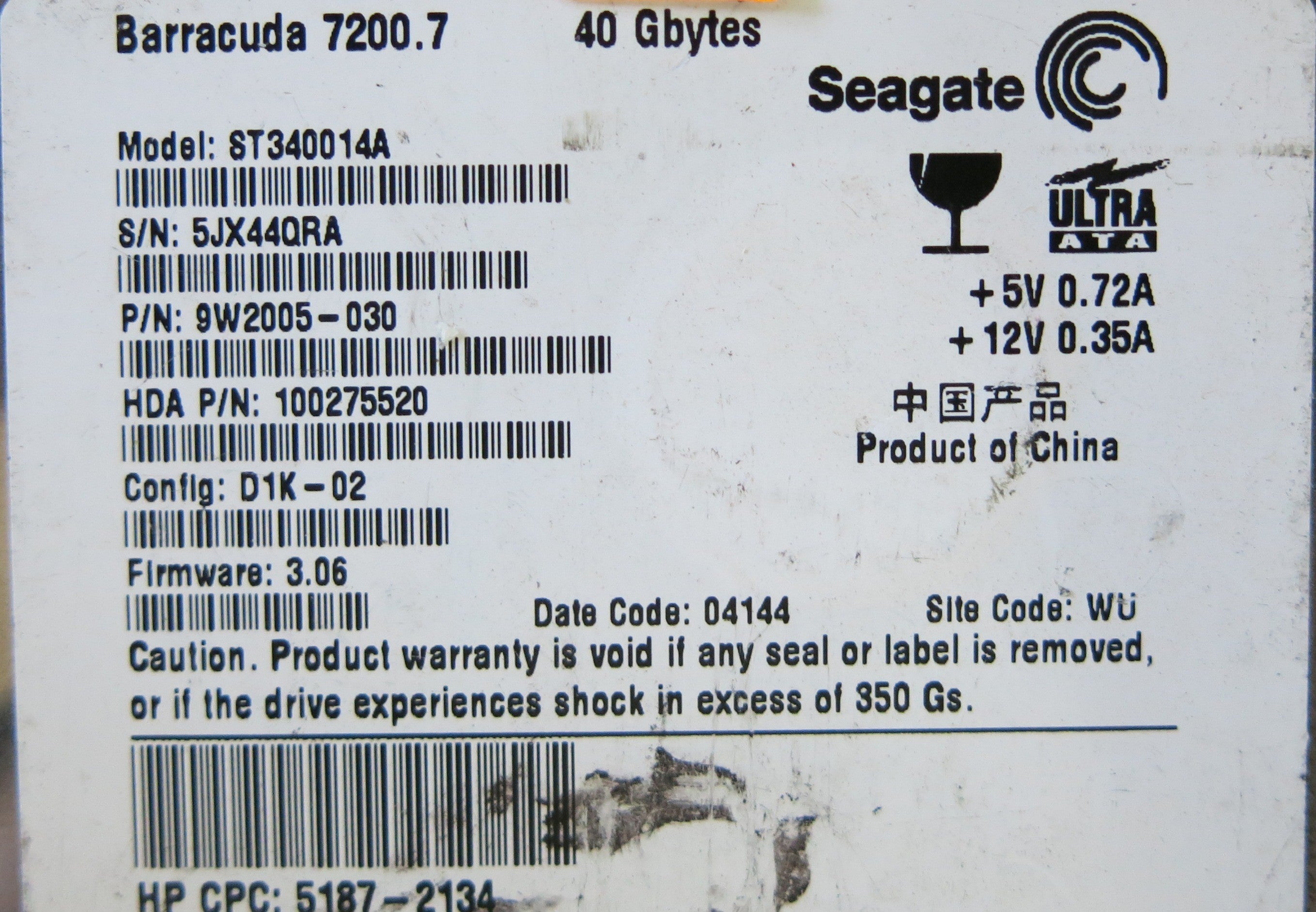 SEAGATE ST340014A 100277699 REV A PCB