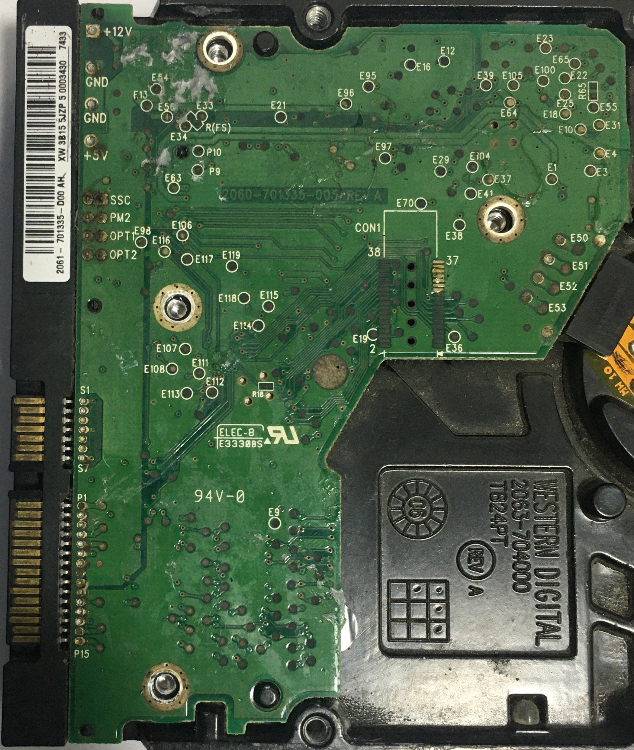 WD800BD-22MRA1 PCB: 2060-701335-005 REV A Serial Number: WMAM9NH42027, P/N 1 XXXXXX-XXX