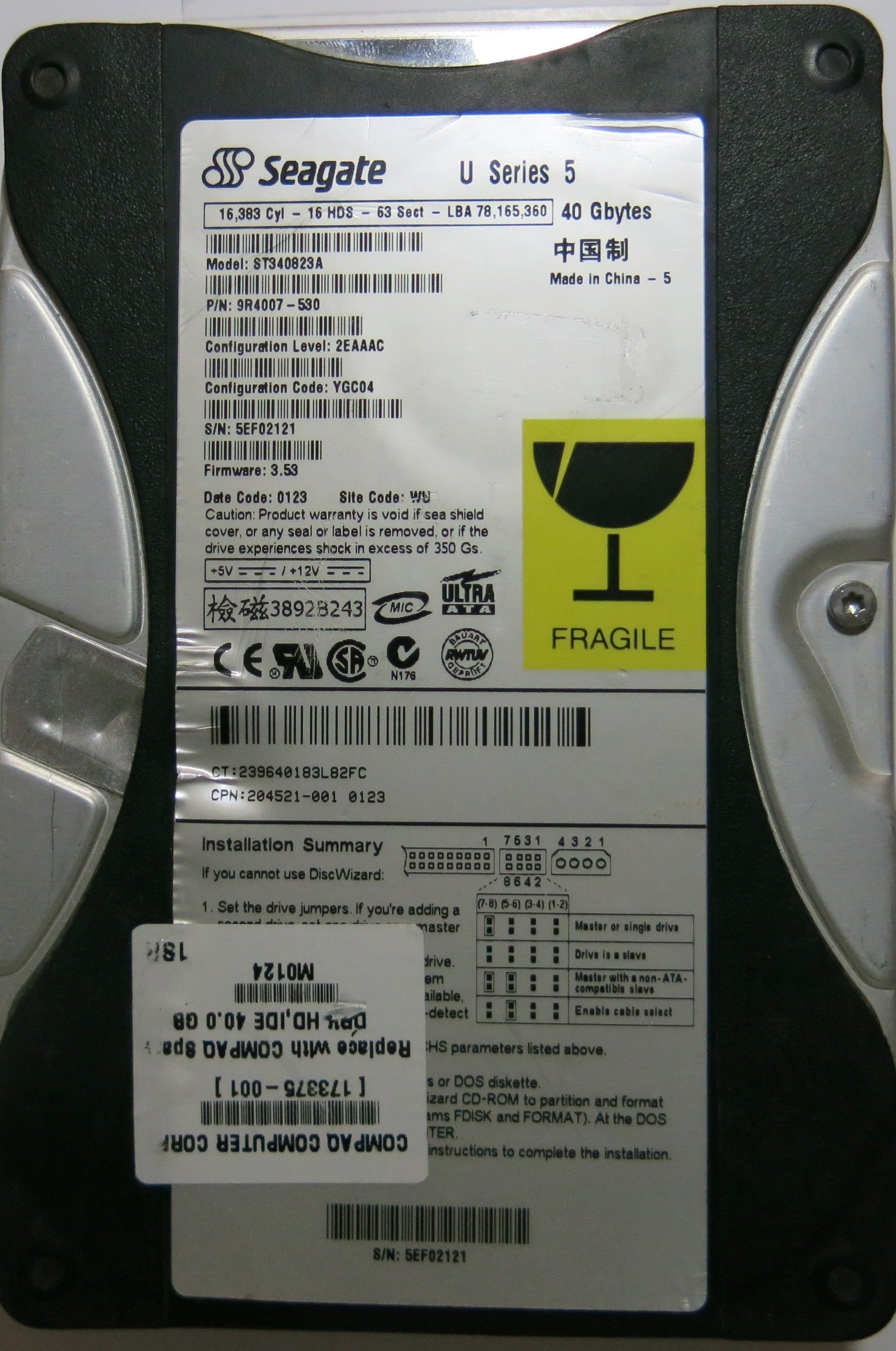 SEAGATE ST340823A FW 3.53 100115642 REV B PCB