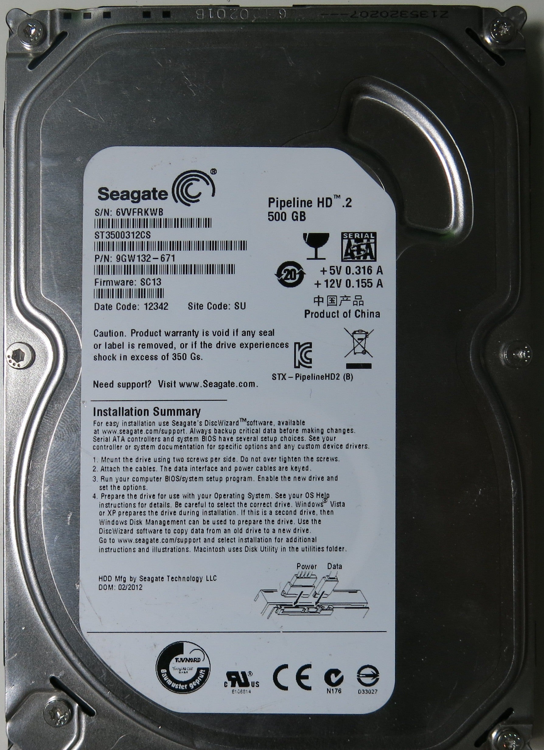 SEAGATE ST3500312CS PCB 100535704 REV C,  500.GB