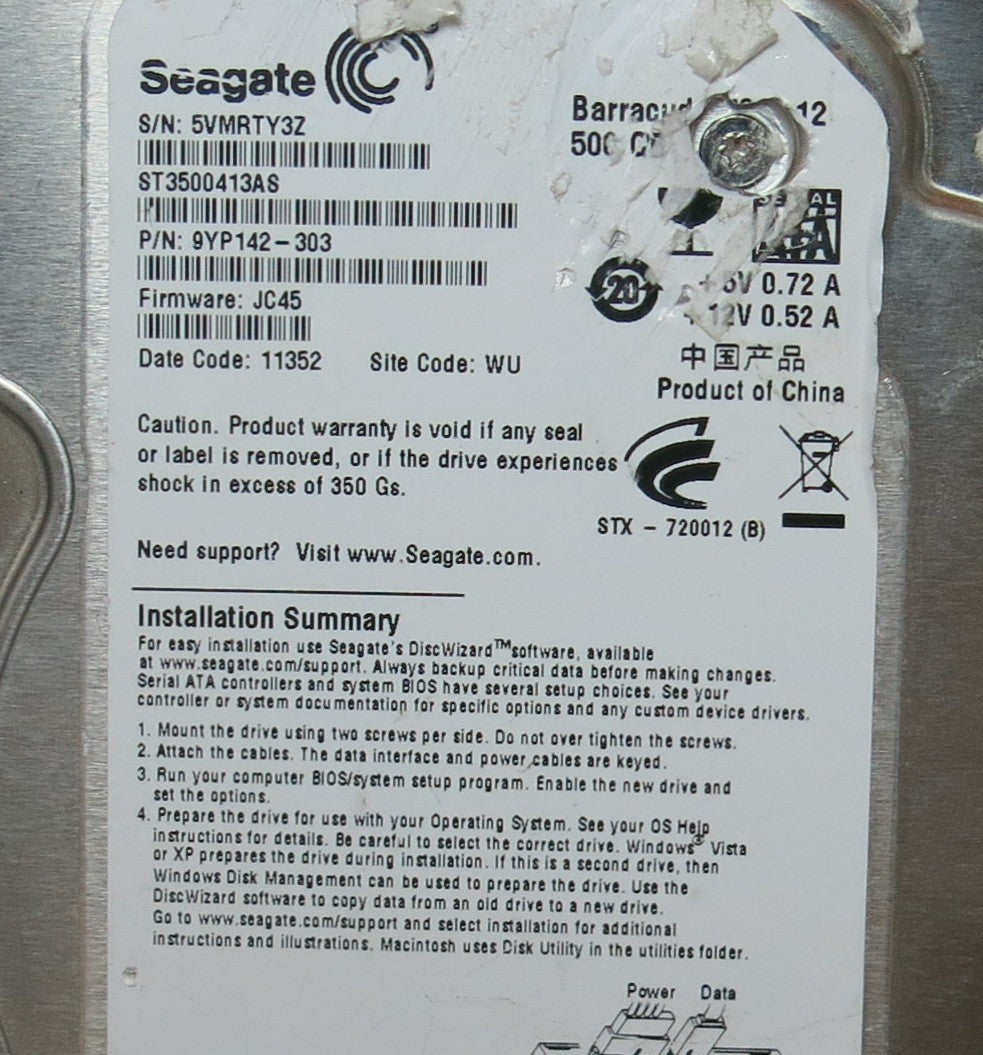 SEAGATE ST3500413AS, JC45 PCB