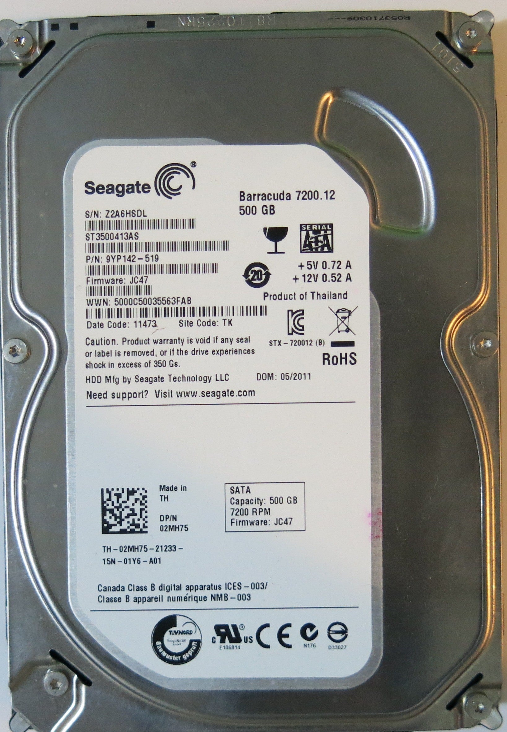 SEAGATE ST3500413AS PCB 100535704 REV C,  500.GB