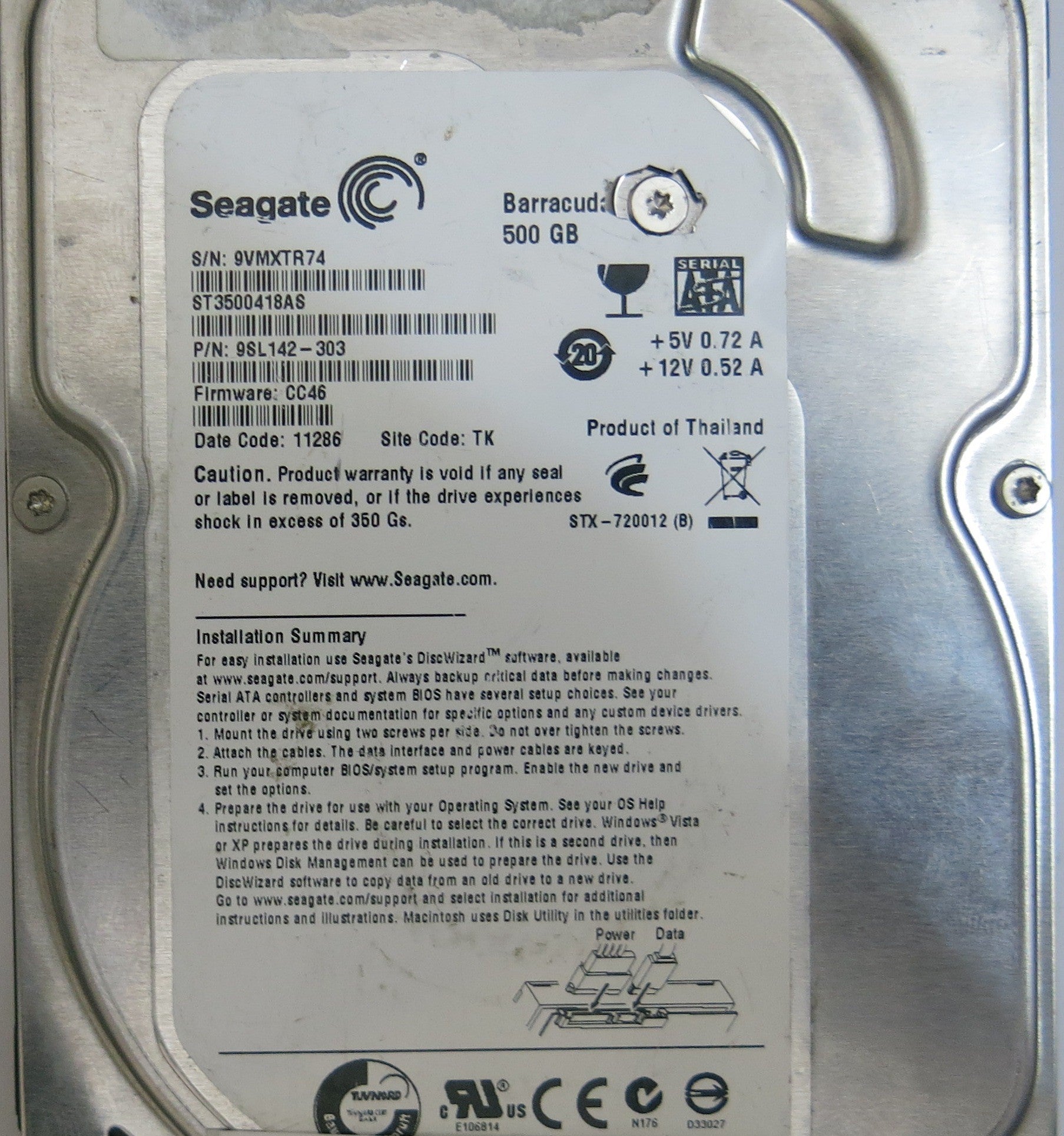 SEAGATE ST3500418AS 100535704 REV C PCB