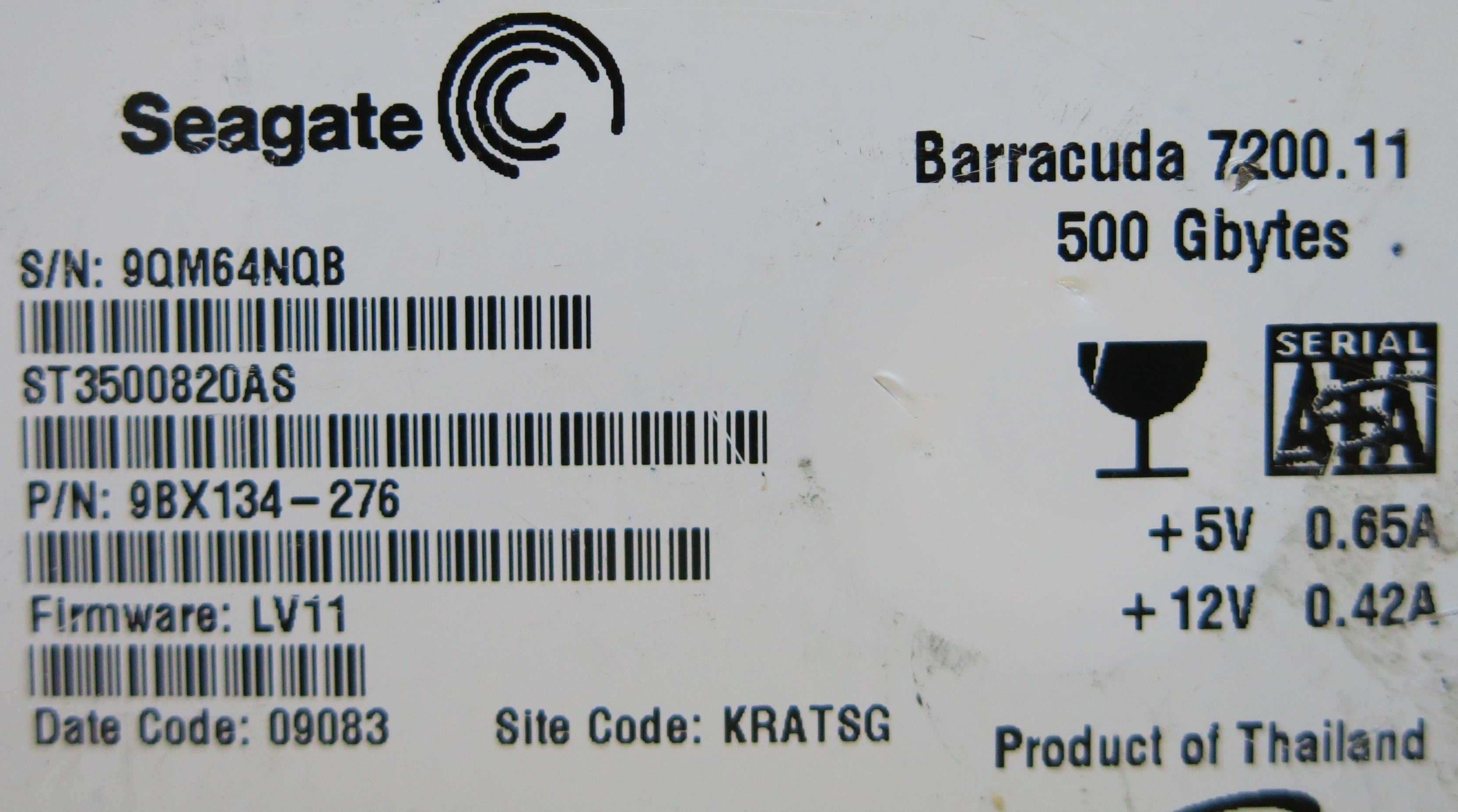 SEAGATE ST3500820AS 100466725 REV A DLAJ-4 PCB