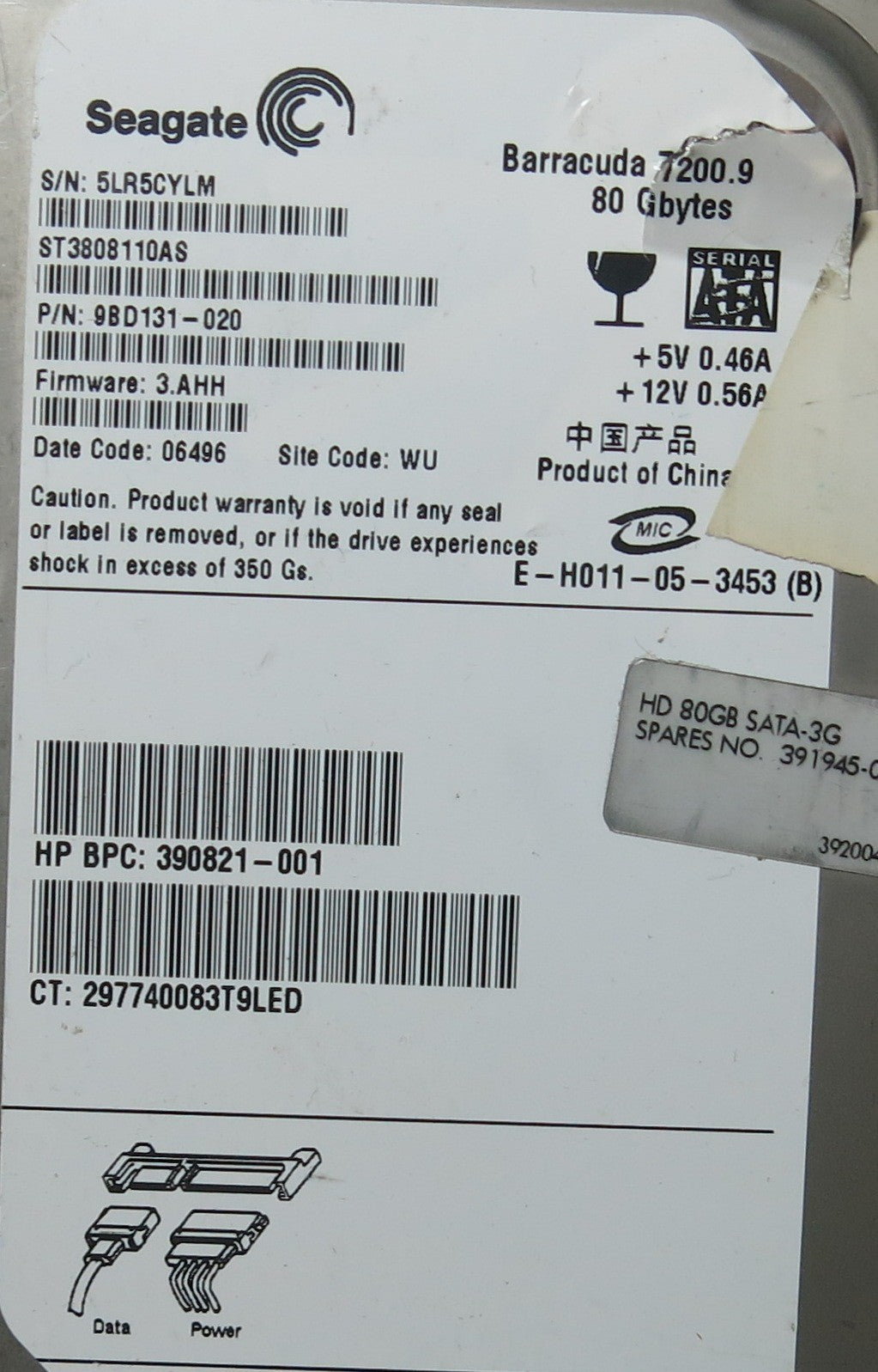 SEAGATE ST3808110AS PN 9BD131-020 100387575 REV C PCB