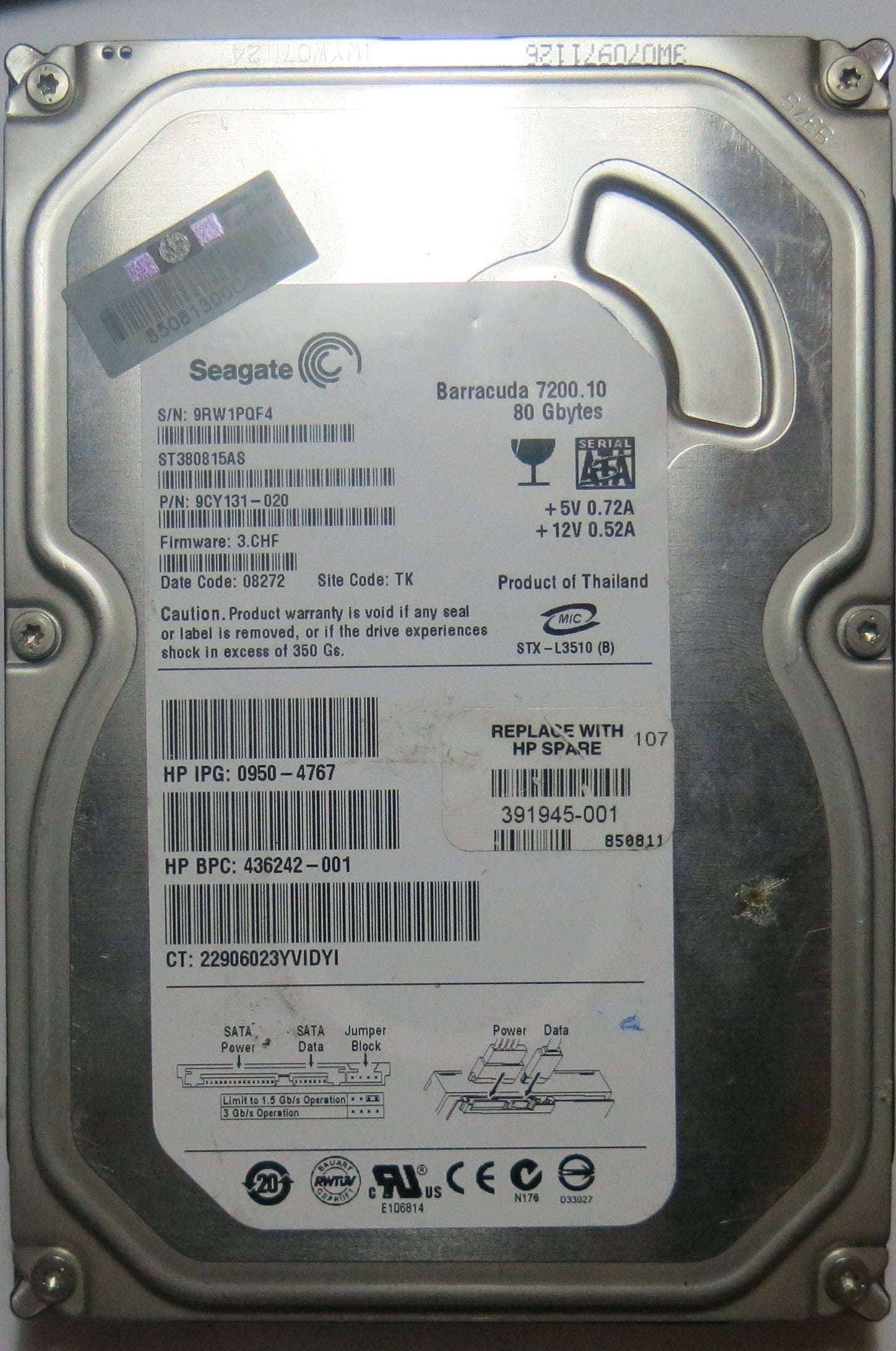 SEAGATE ST380815AS, 3.CHF PCB