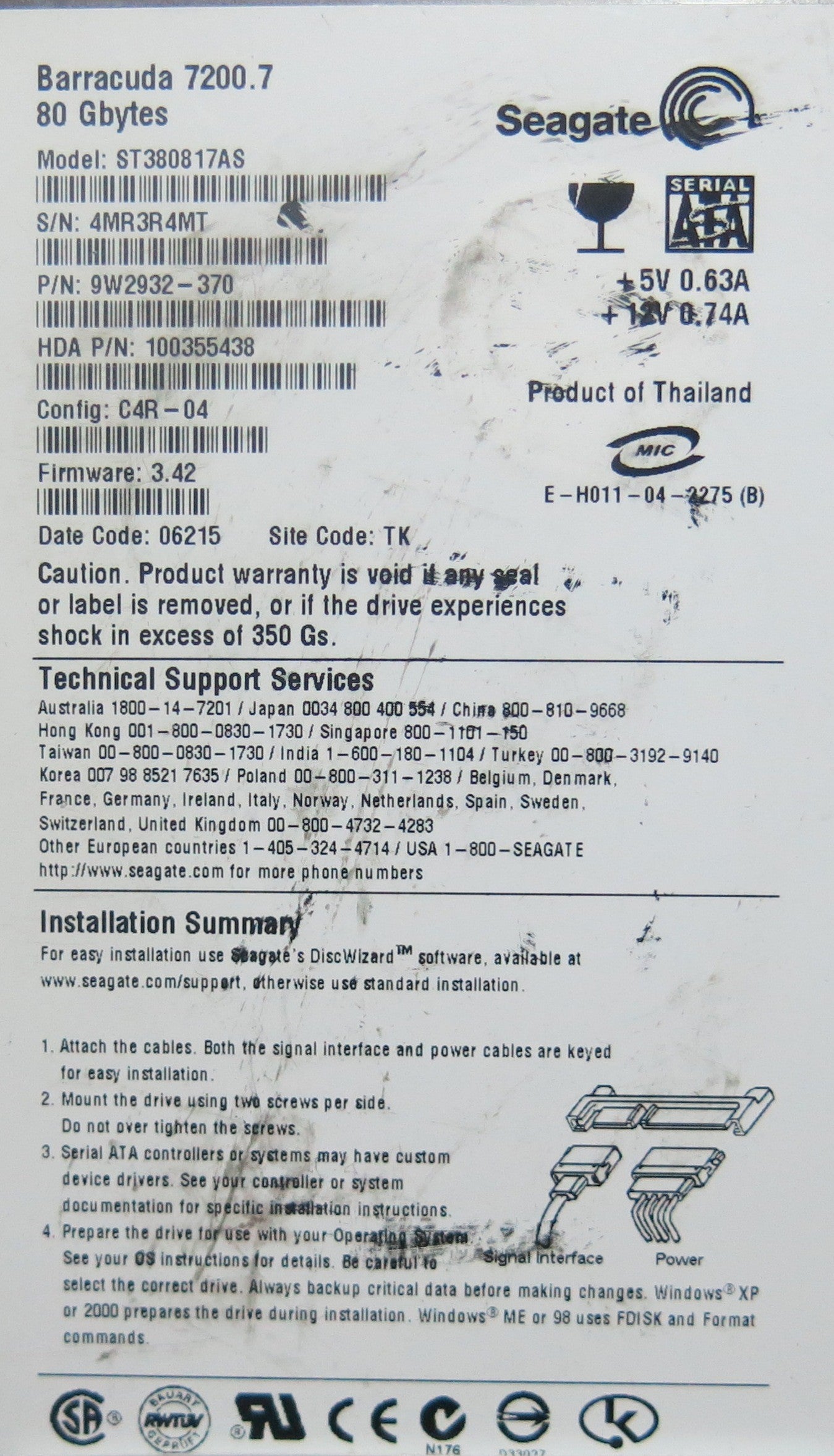 SEAGATE ST380817AS, 3.42 PCB