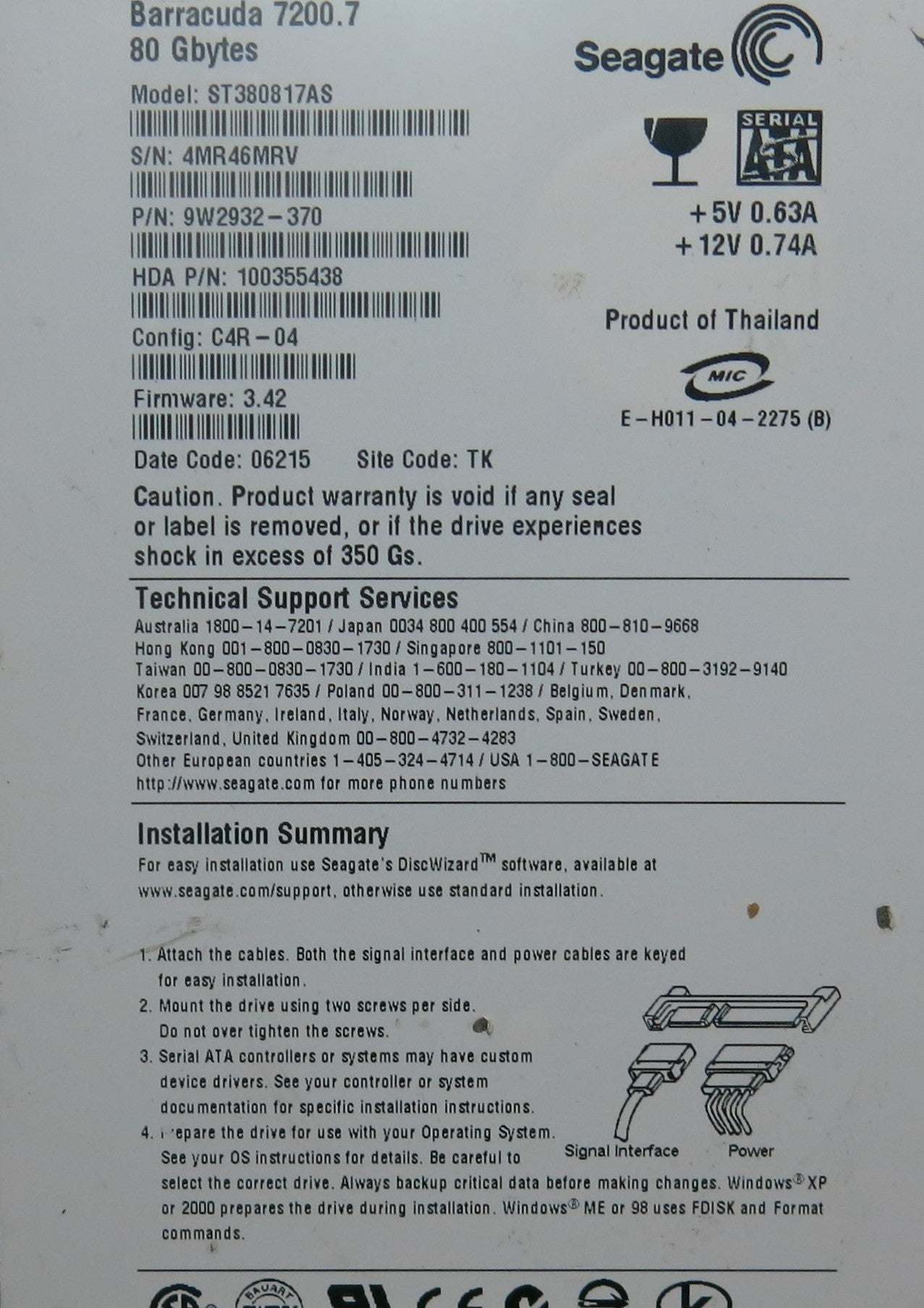 SEAGATE ST380817AS, 3.42 PCB