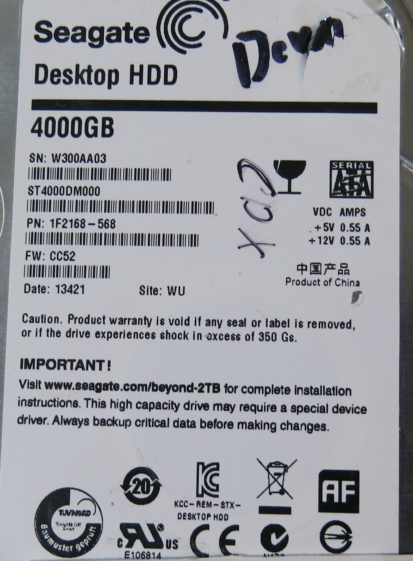 SEAGATE ST4000DM000, CC52 PCB