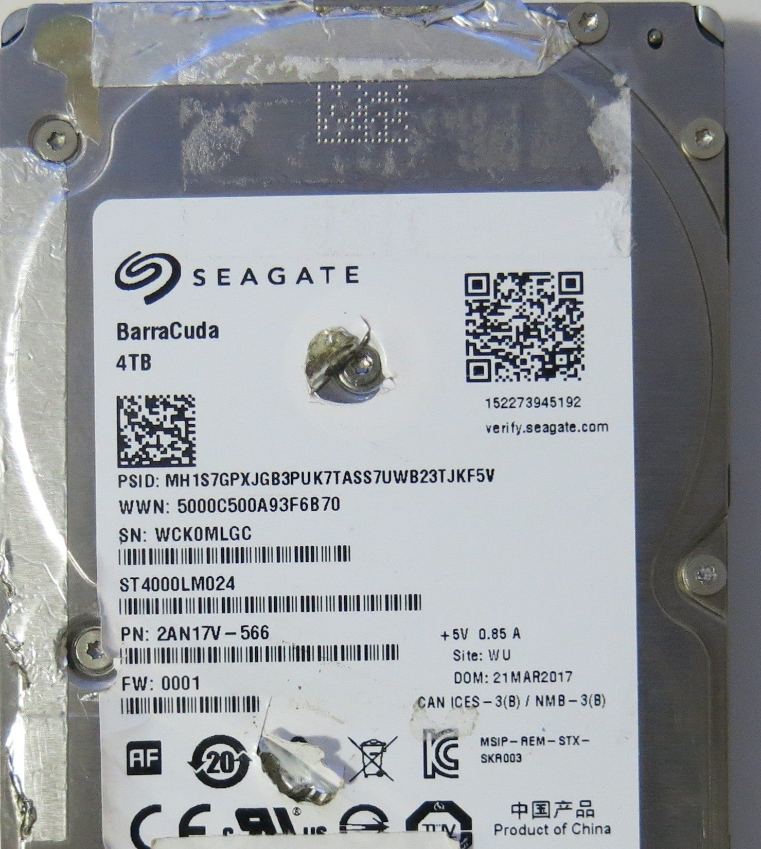 SEAGATE ST4000LM024, 1 PCB