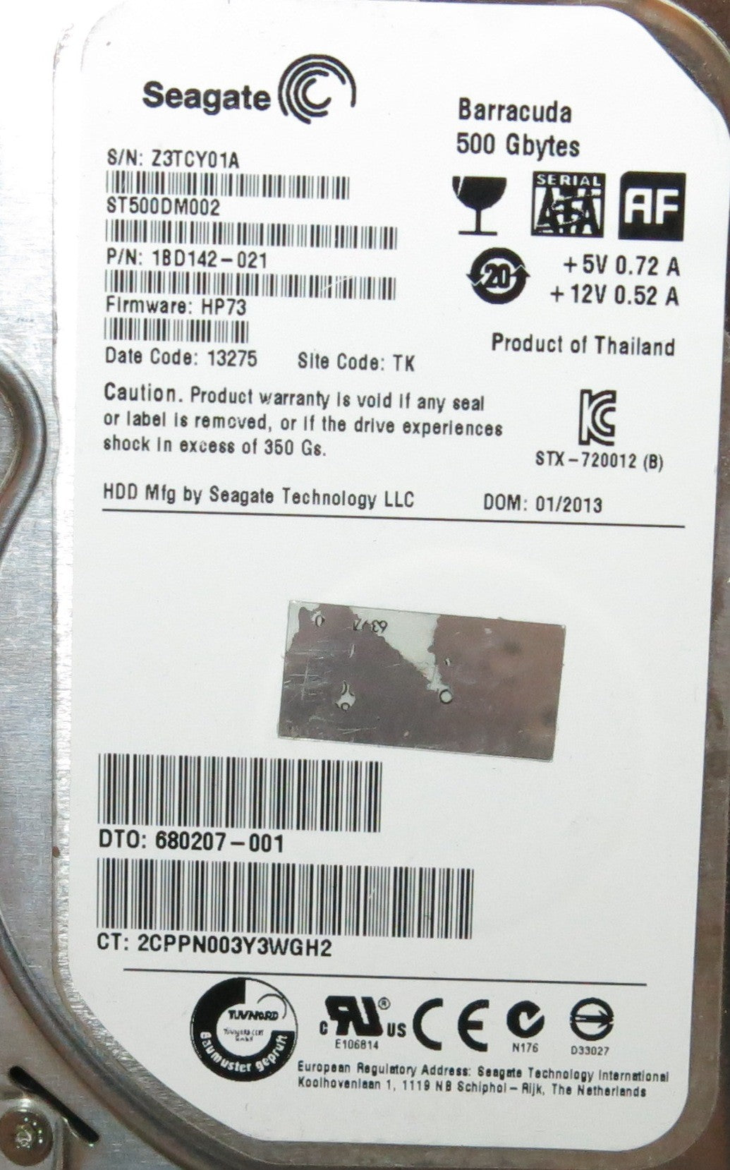 SEAGATE ST500DM002 FW  HP73 PCB