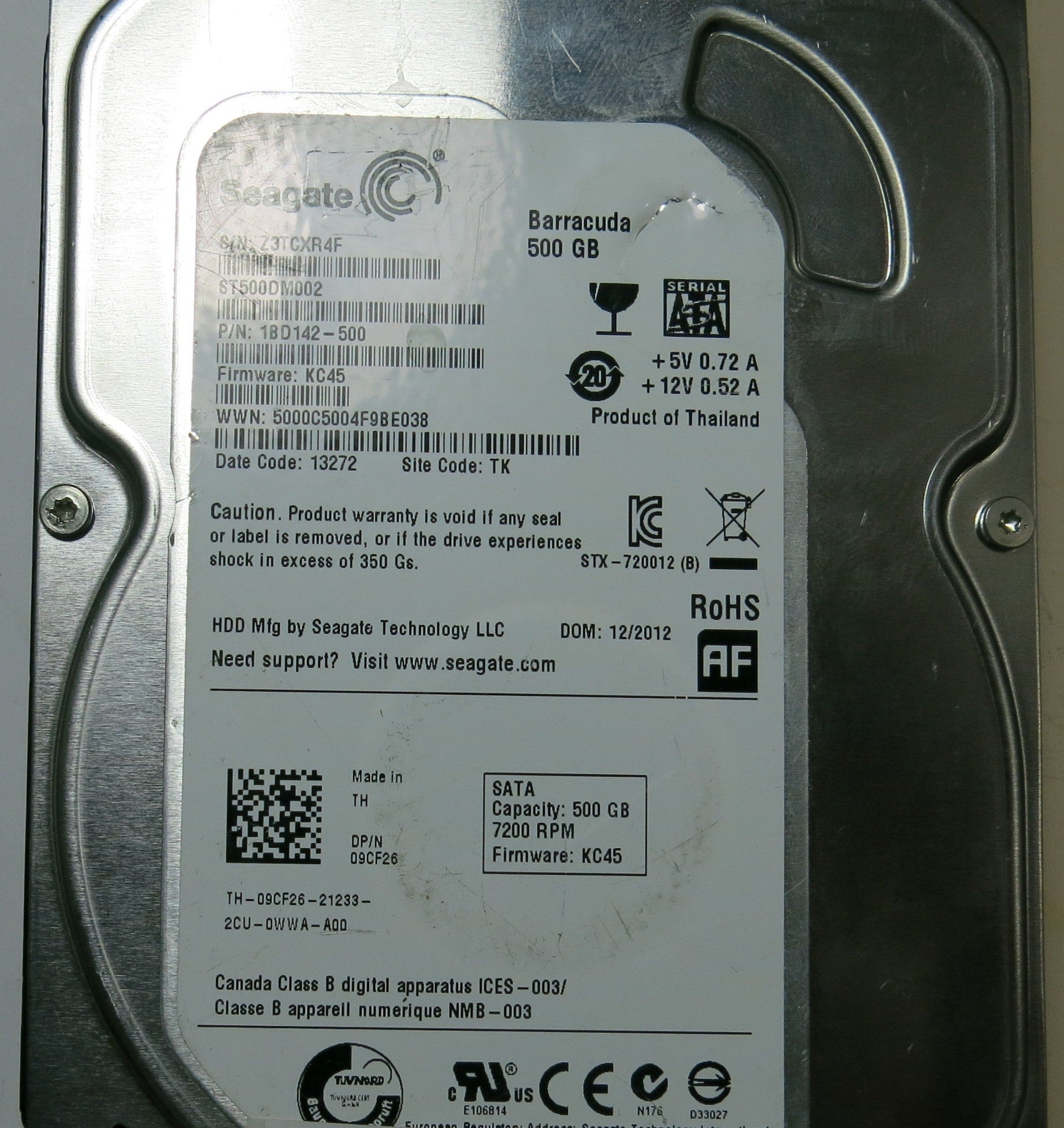 SEAGATE ST500DM002 FW KC45 100535704 REV C PCB