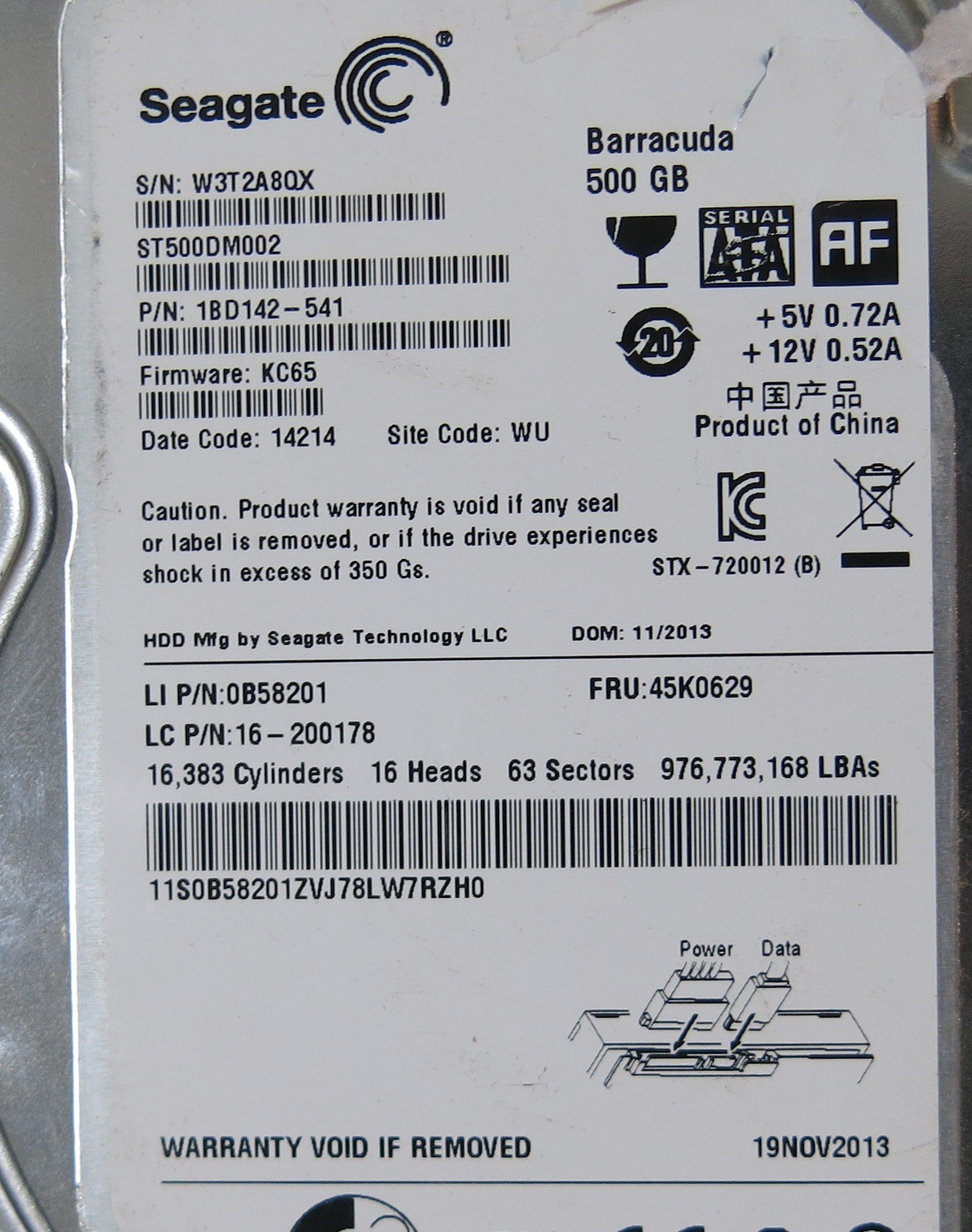 SEAGATE ST500DM002, KC65 PCB