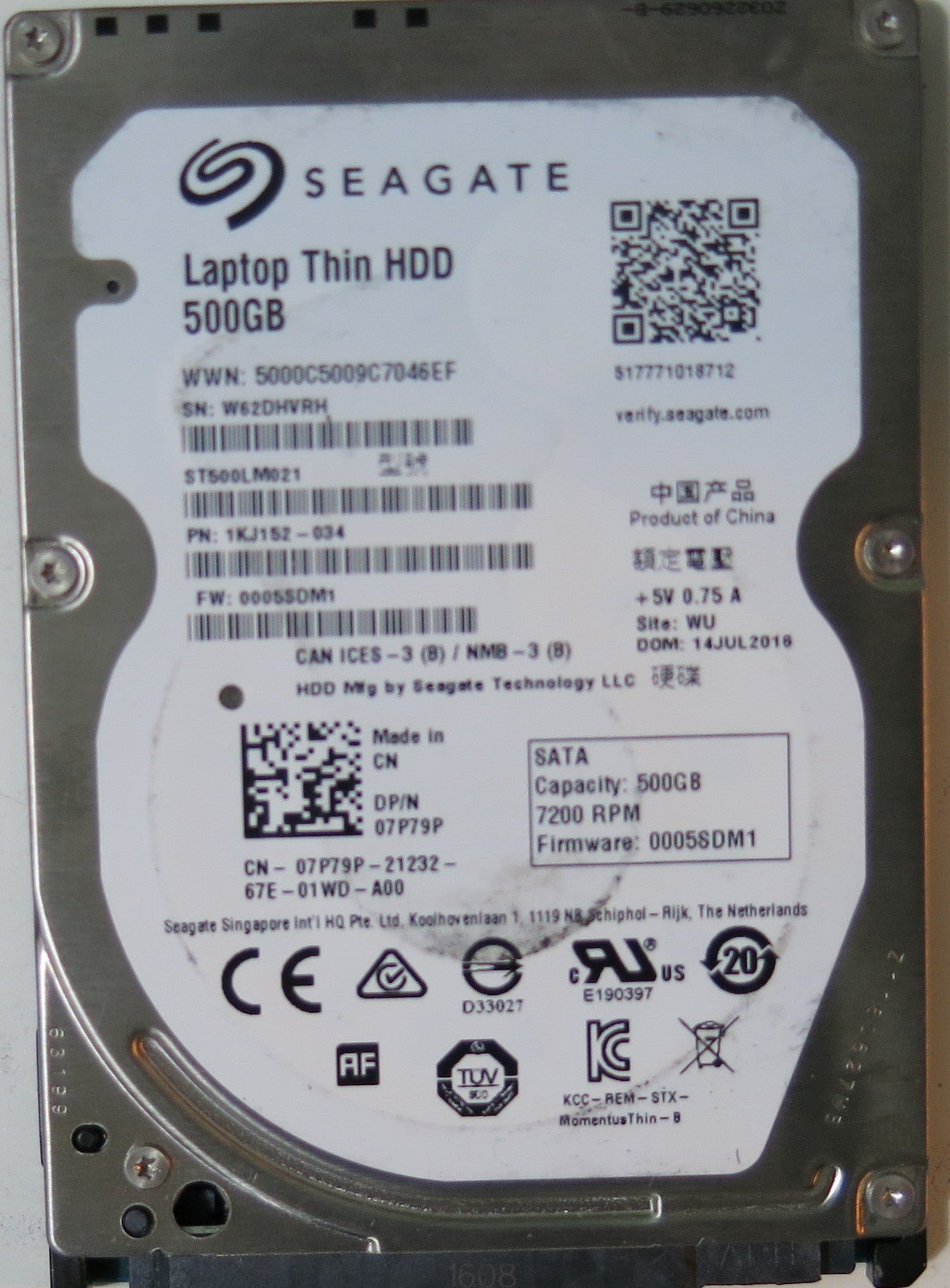 SEAGATE ST500LM021 PCB 100729420 REV B,  500.GB