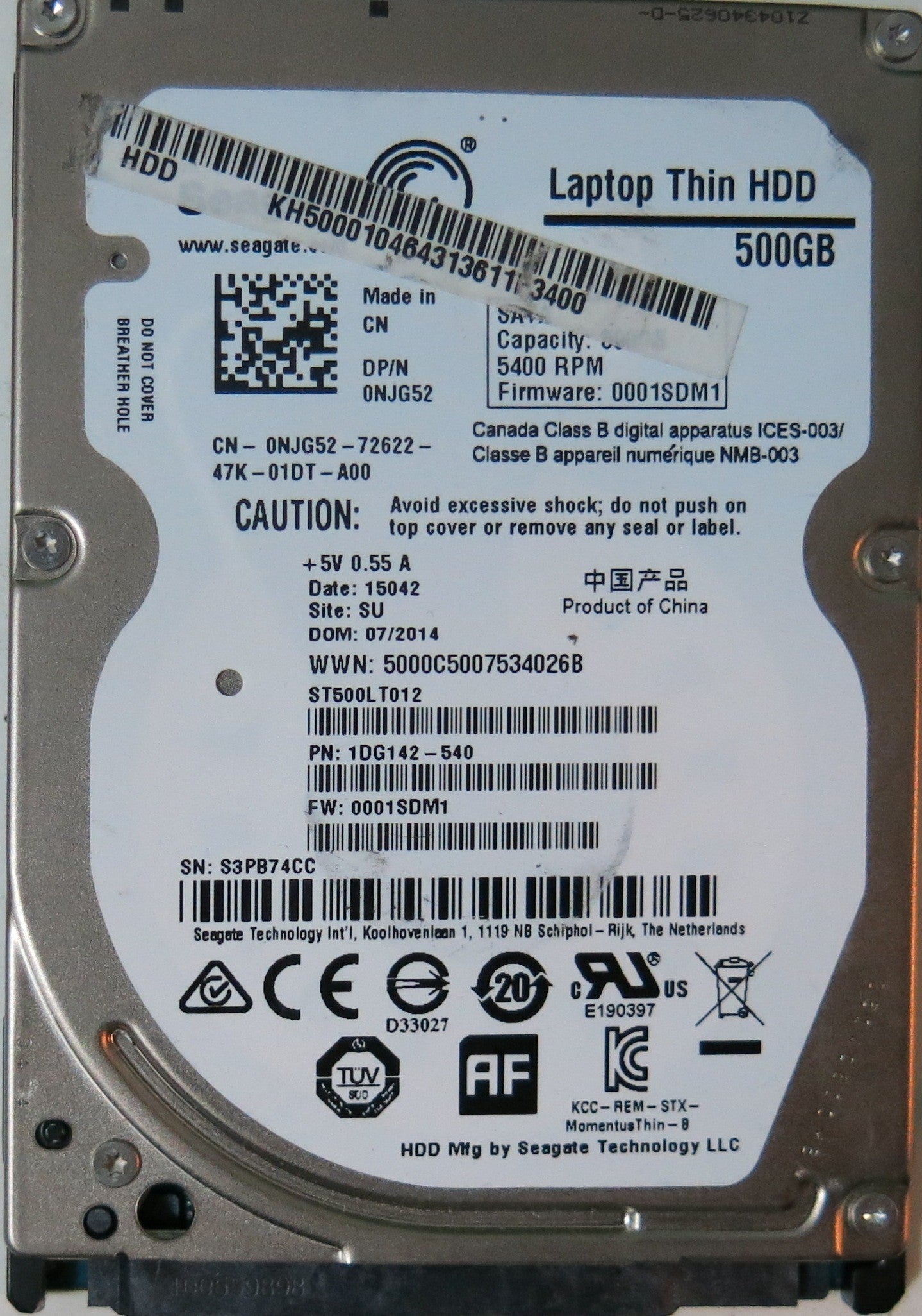 SEAGATE ST500LT012 PCB 100729420 REV B,  500.GB