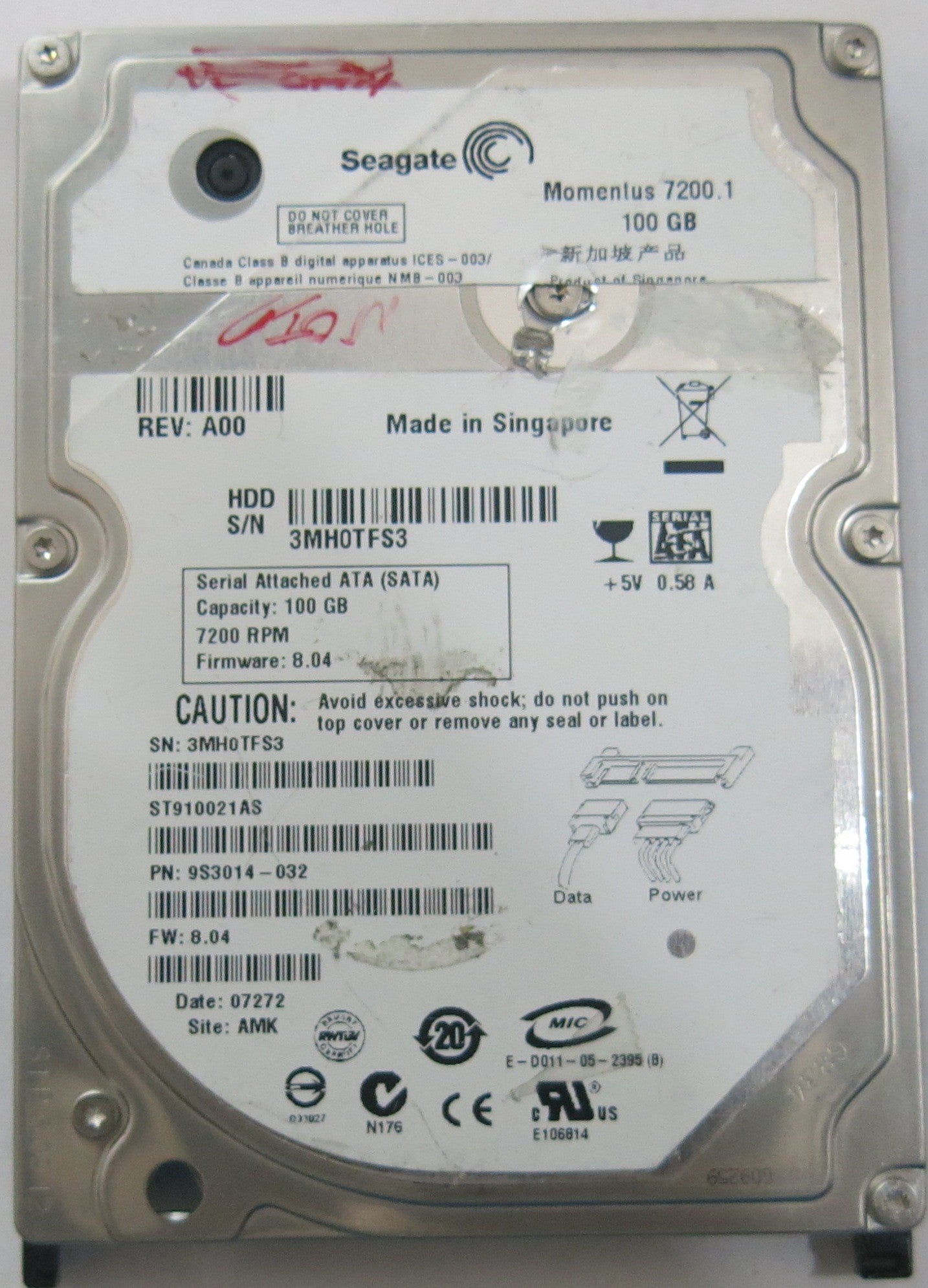 SEAGATE ST910021AS FW 8.04 100349359 REV D PCB