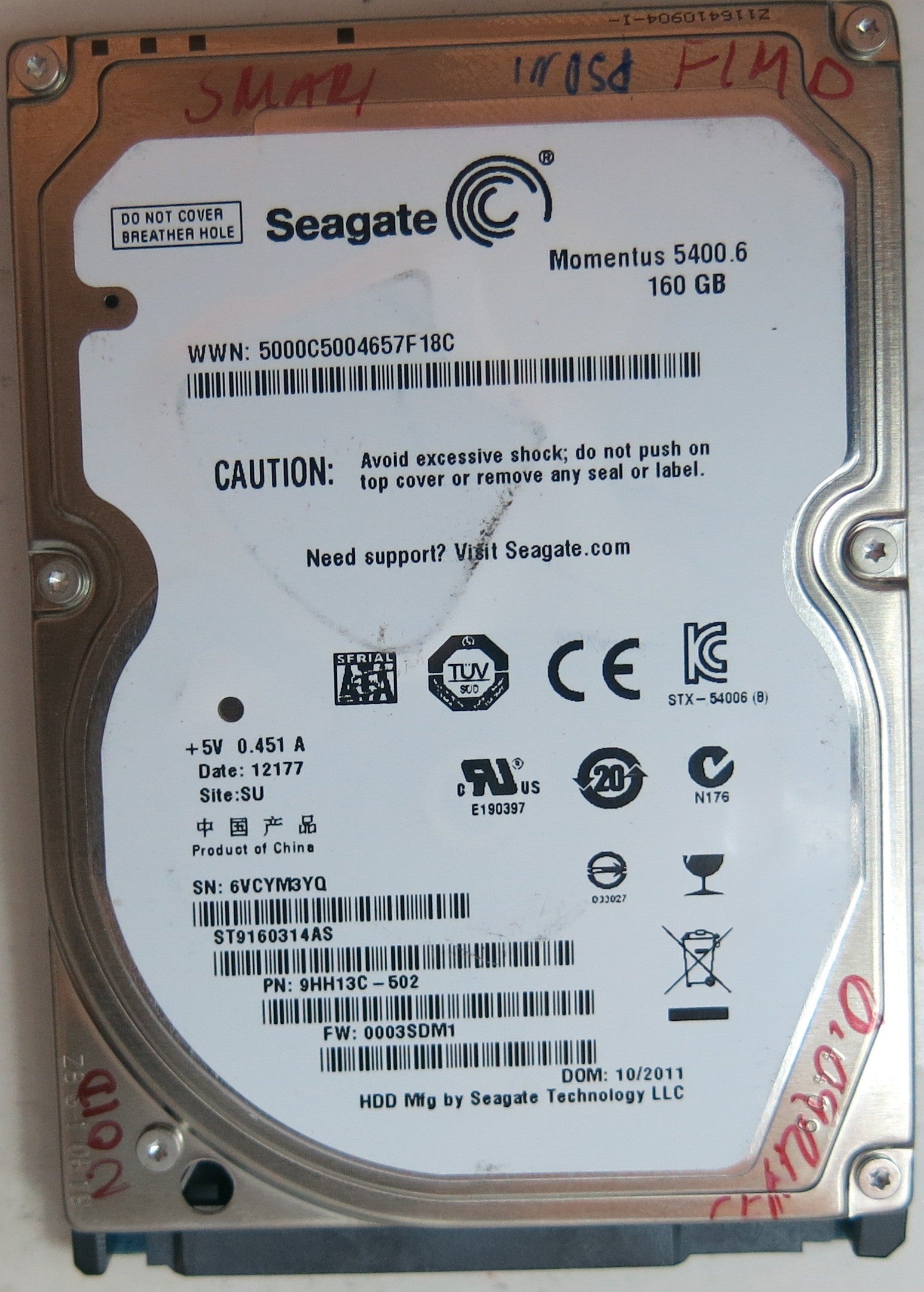 ST9160314AS PN 9HH13C-502FW 0003SDM1 160 GB