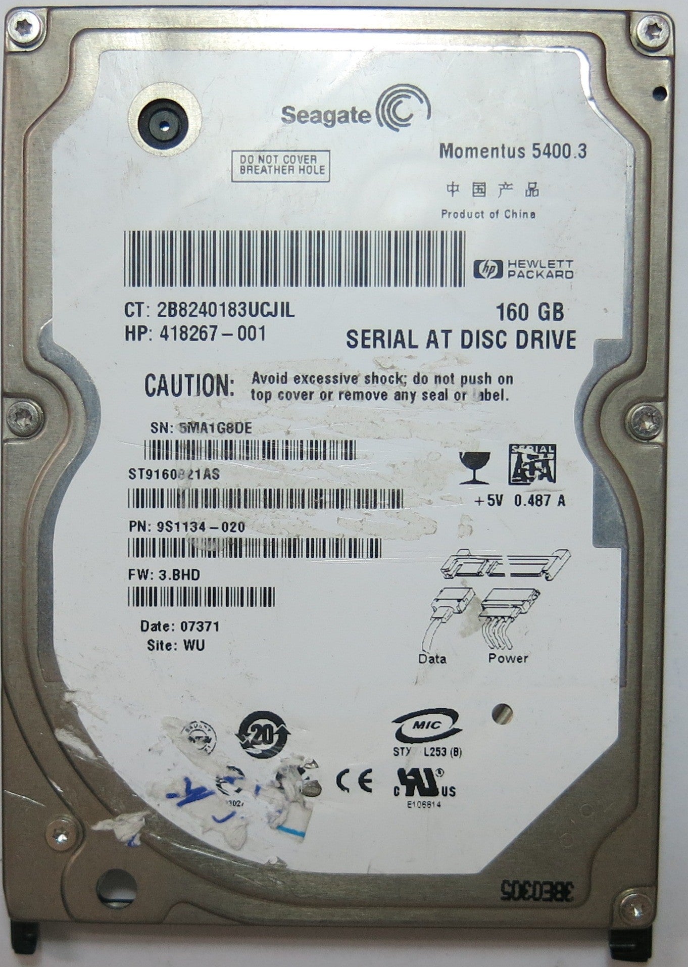 SEAGATE ST9160821AS, 3.BHD PCB