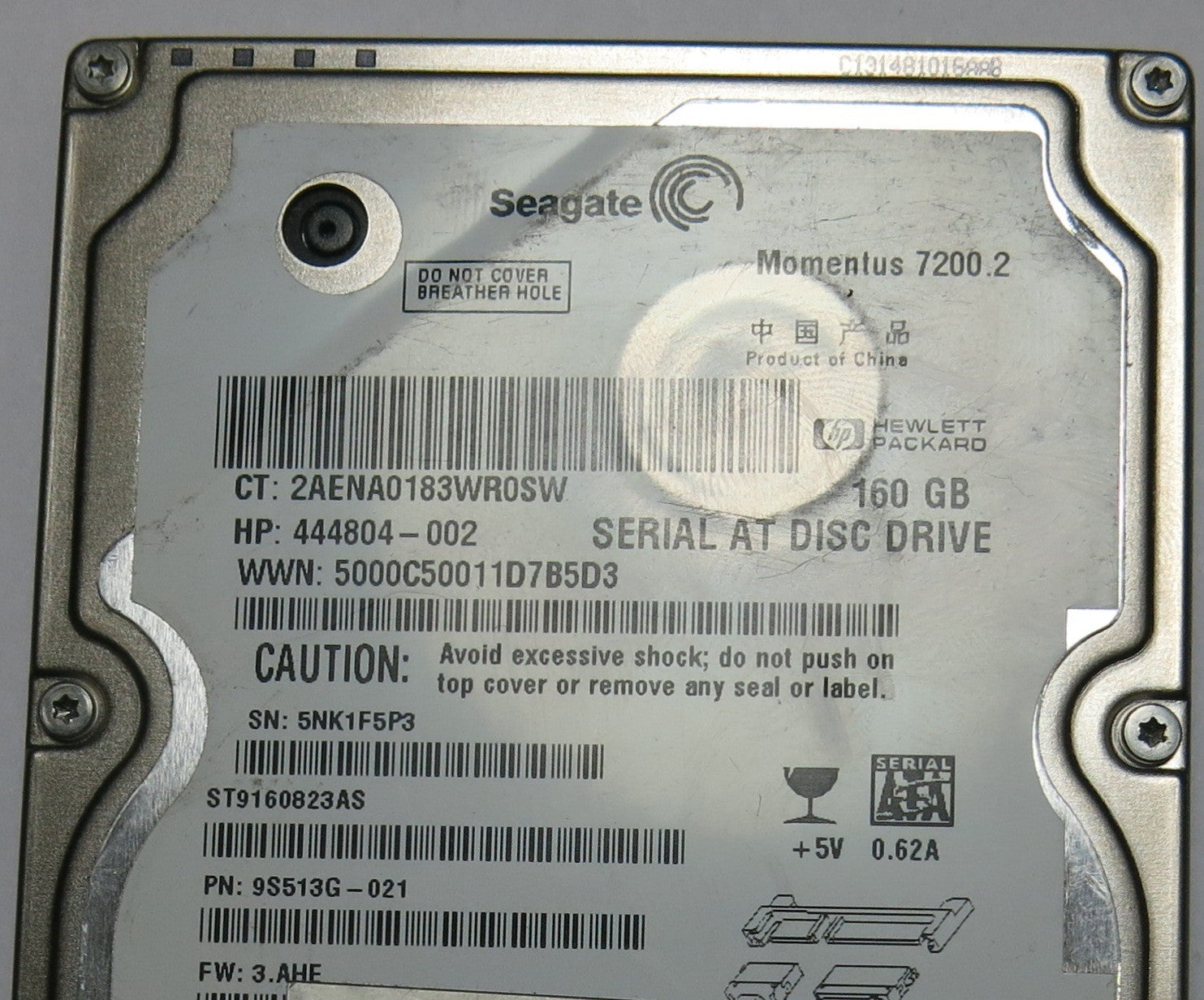 SEAGATE ST9160823AS FW 3.AHE 100430580 REV D PCB