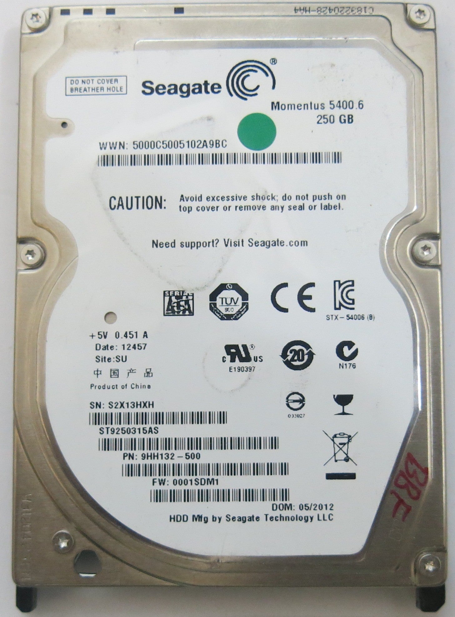 SEAGATE  ST9250315AS FW 0001SDM1 100660535 REV B PCB
