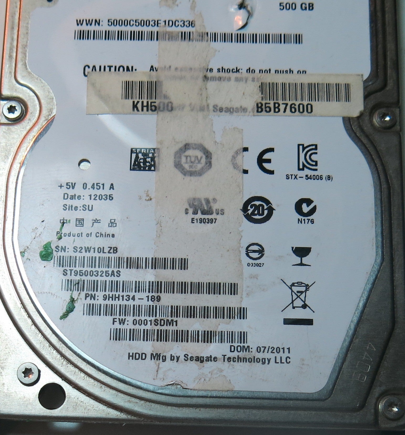 SEAGATE ST9500325AS, 0001SDM1 PCB