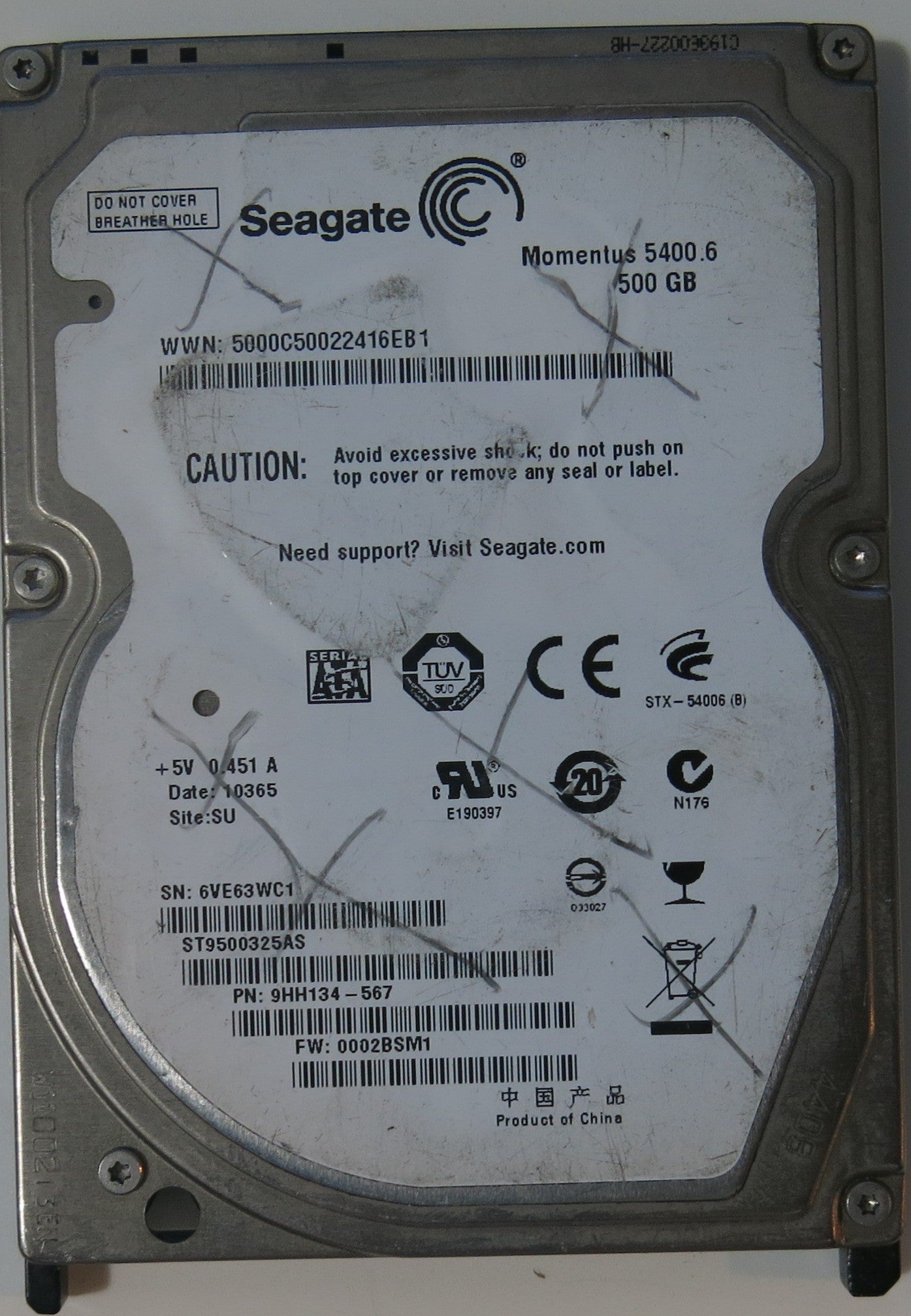 SEAGATE ST9500325AS, 0002BSM1 PCB