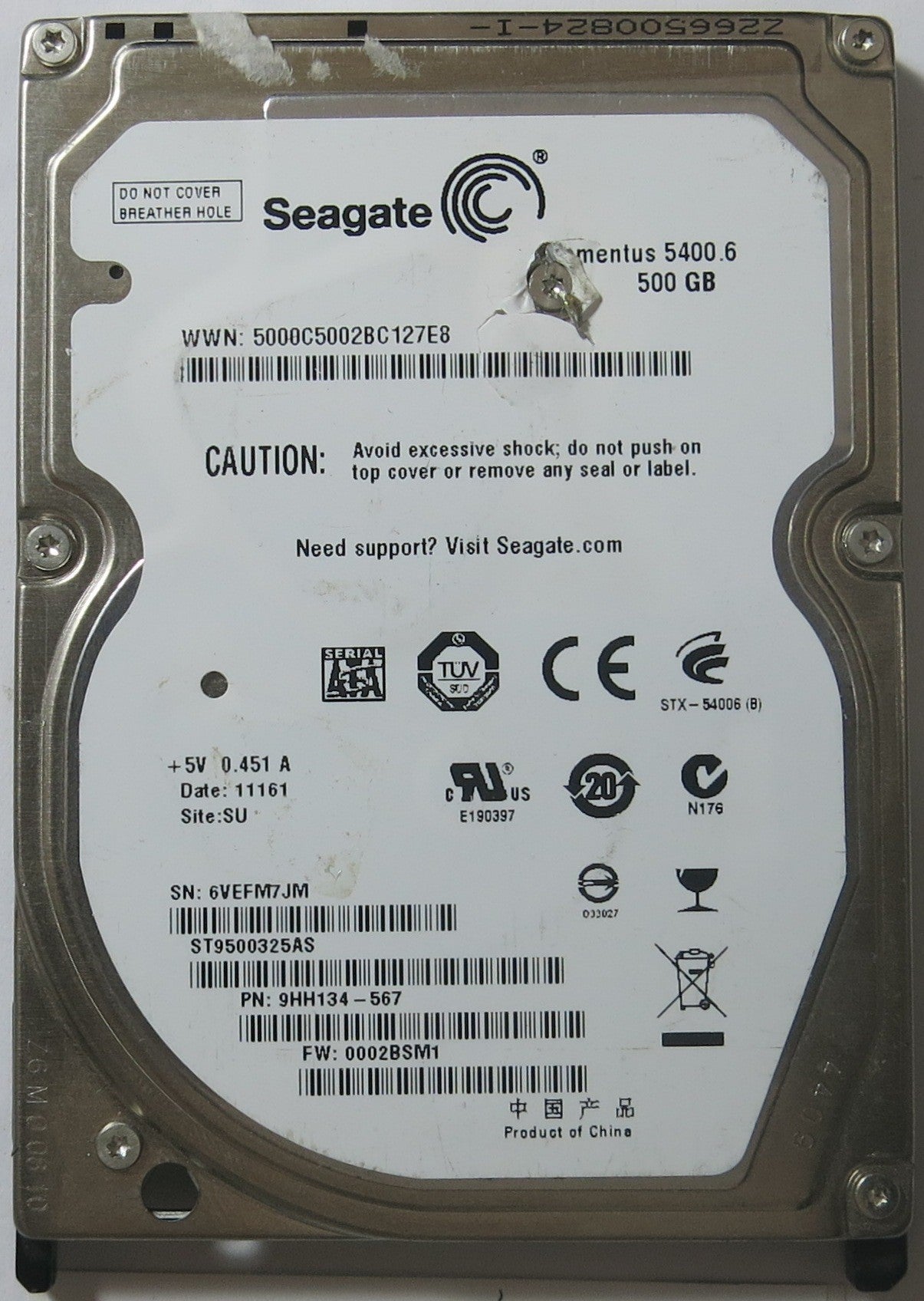 SEAGATE ST9500325AS FW 002BSM1 PCB