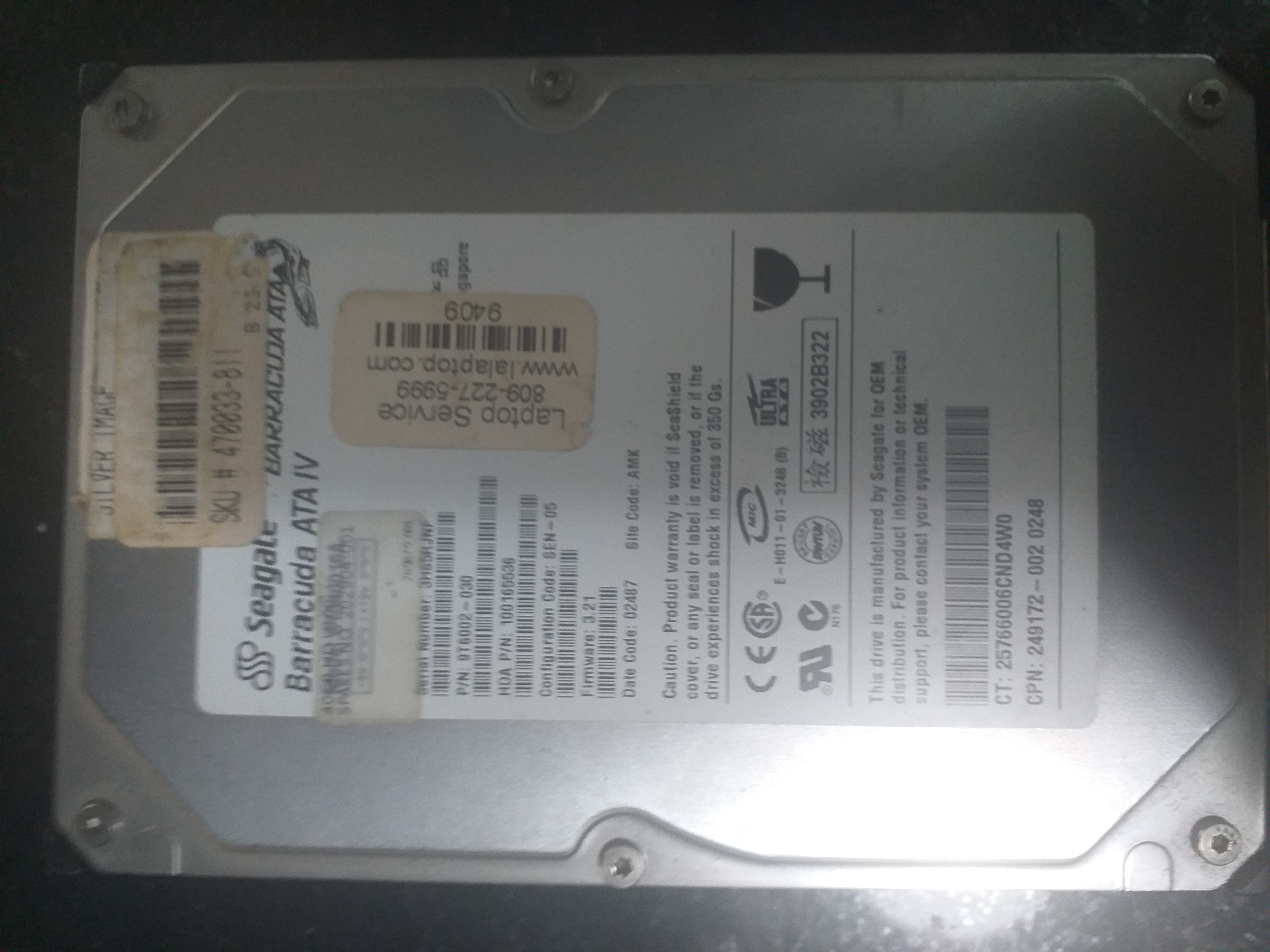 PCB: 100218079  REV A, Serial Number: 3HS5RJNF, P/N: 9T6002-030, FW: 3.21,