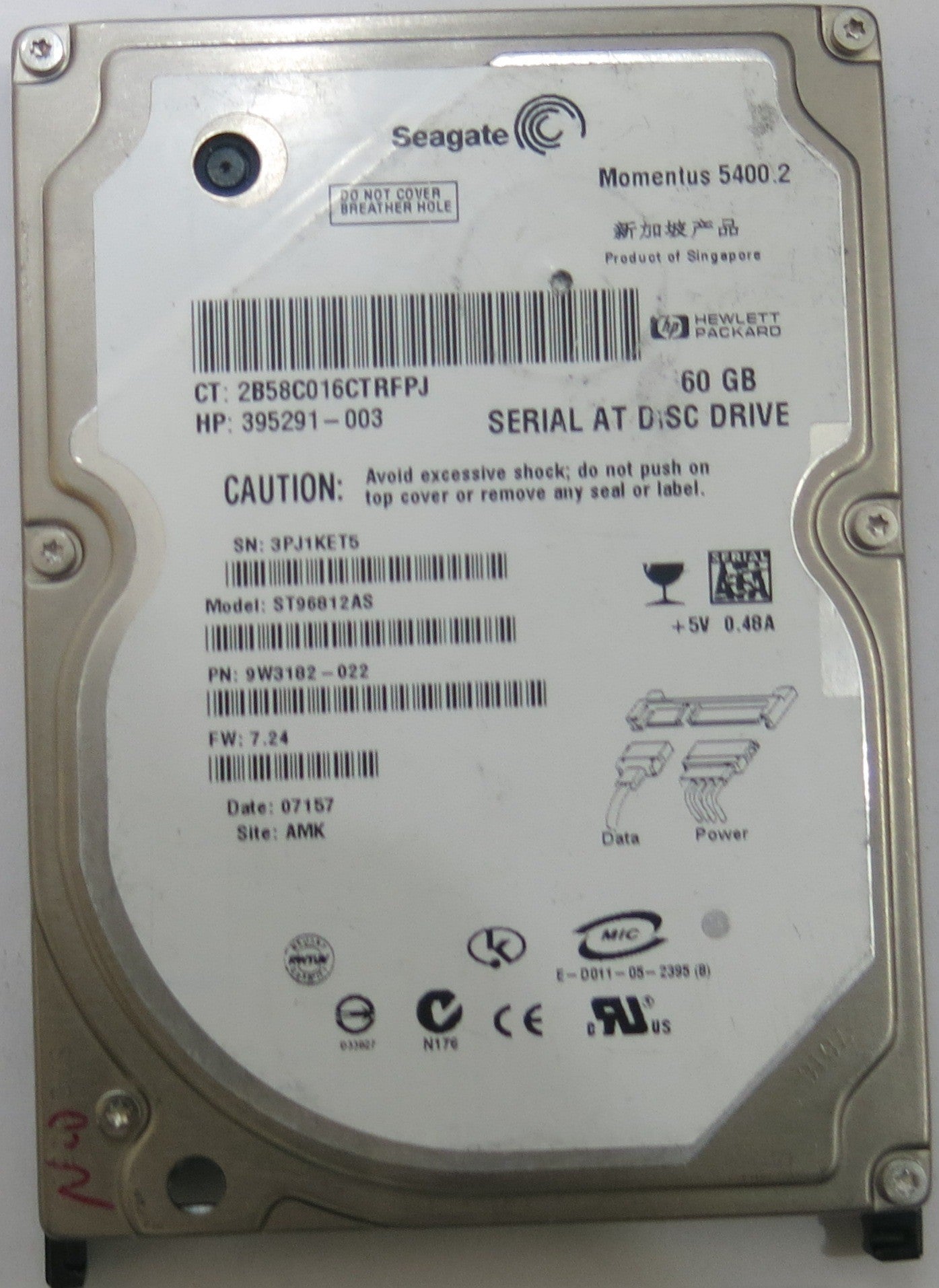 SEAGATE ST96812AS FW 7.24 9W3182-022 PCB