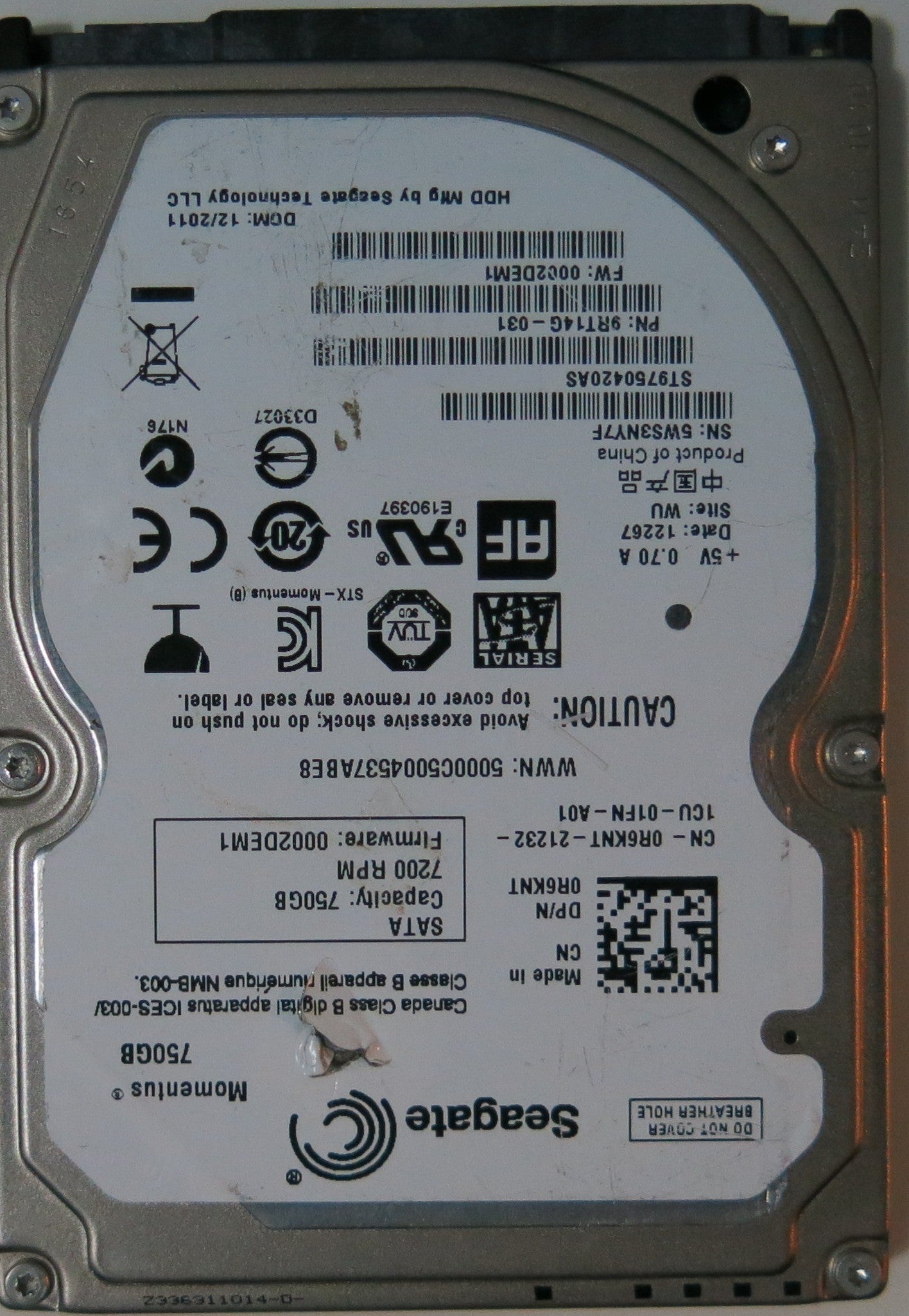 ST9750420AS PCB 100619769 rev a,  750.GB