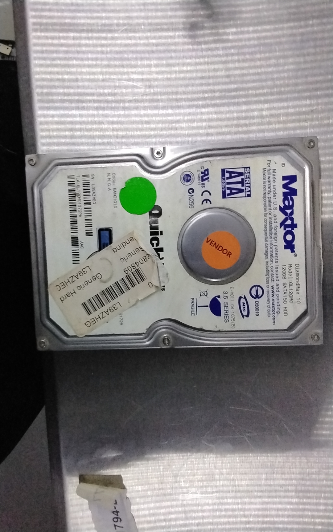 6L120M0, PCB: 302006101 Serial Number: L39AZHEG, 120GB 3.5