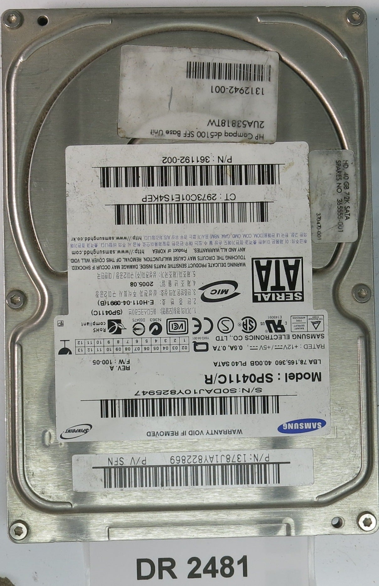 SP0411C/R, S0DAJ10Y825947, 40GB 3.5