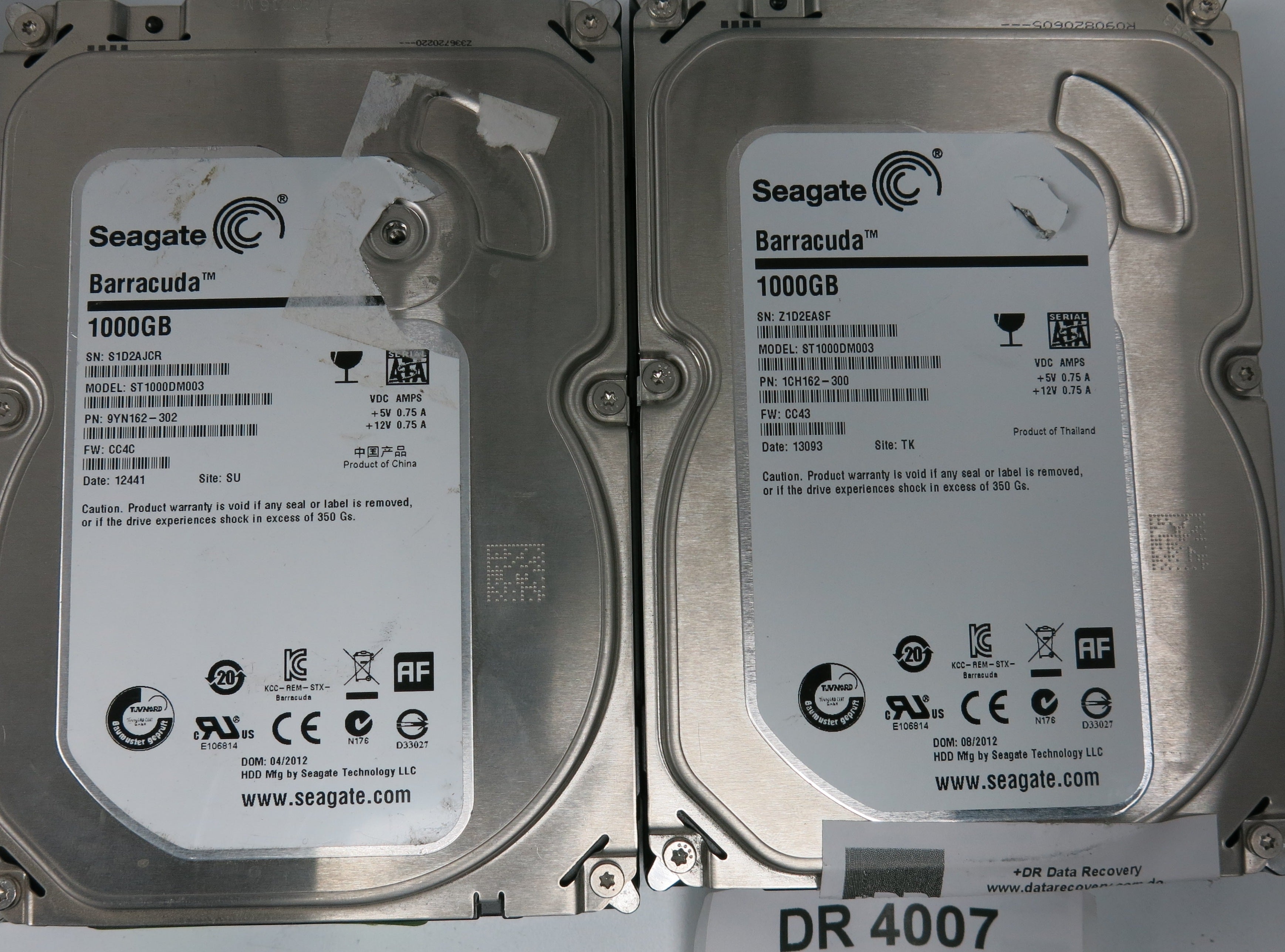 ST1000DM003, P/N: 1CH162-300, FW: CC43, Serial: Z1D2EASF, 1000GB 3.5, PCB: 100687658 REV B