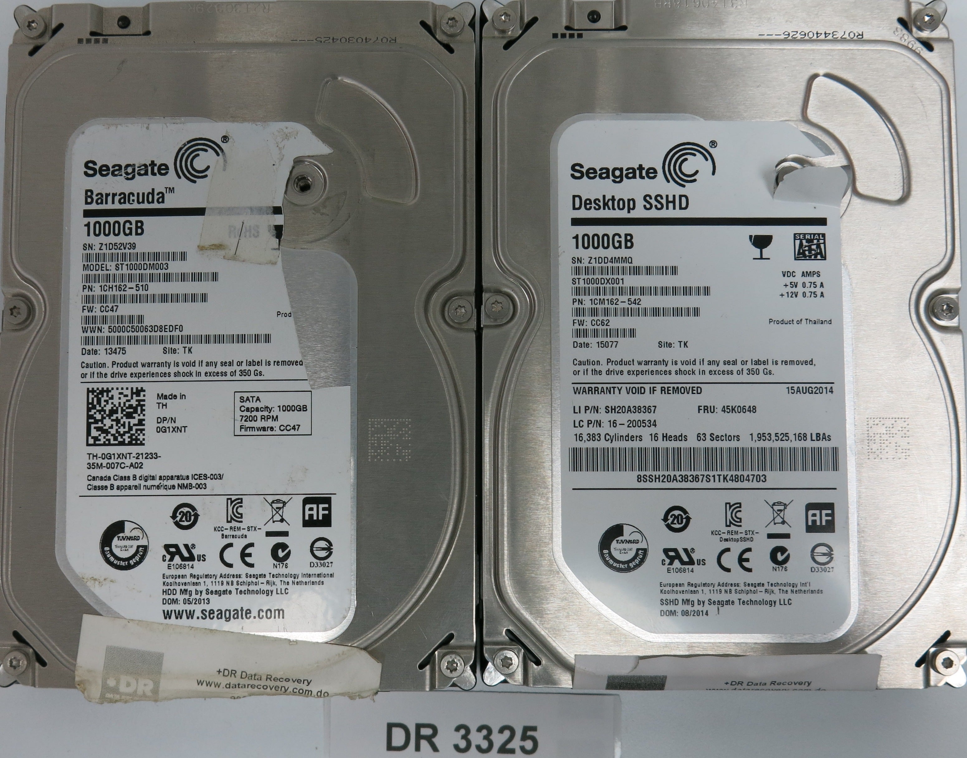 ST1000DM003, P/N: 1CHH162-510, FW: CC47, Serial: Z1D52V39, 1000GB 3.5, PCB:100717520 REV B