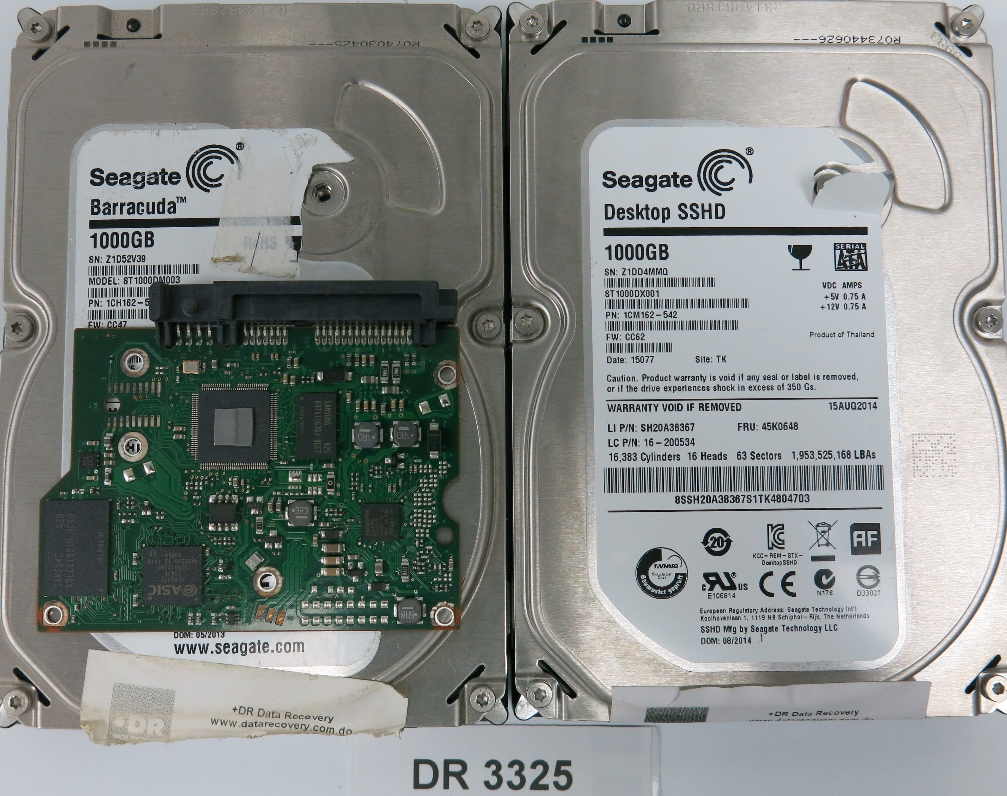 ST1000DM003, P/N: 1CHH162-510, FW: CC47, Serial: Z1D52V39, 1000GB 3.5, PCB:100717520 REV B