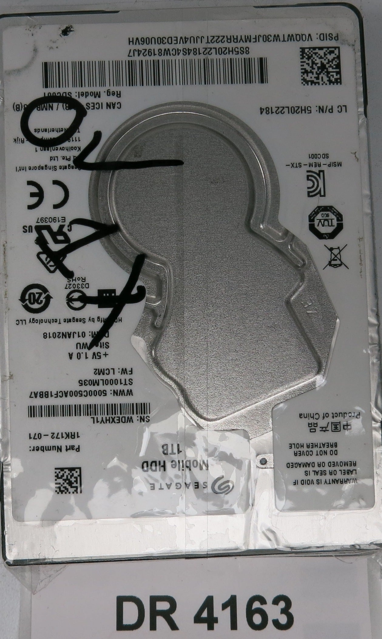 ST1000LM035, P/N: 1RK172-071, FW: LCM2, Serial: WDEXHY1L, 1TB 3.5, PCB: 100809471 REV A