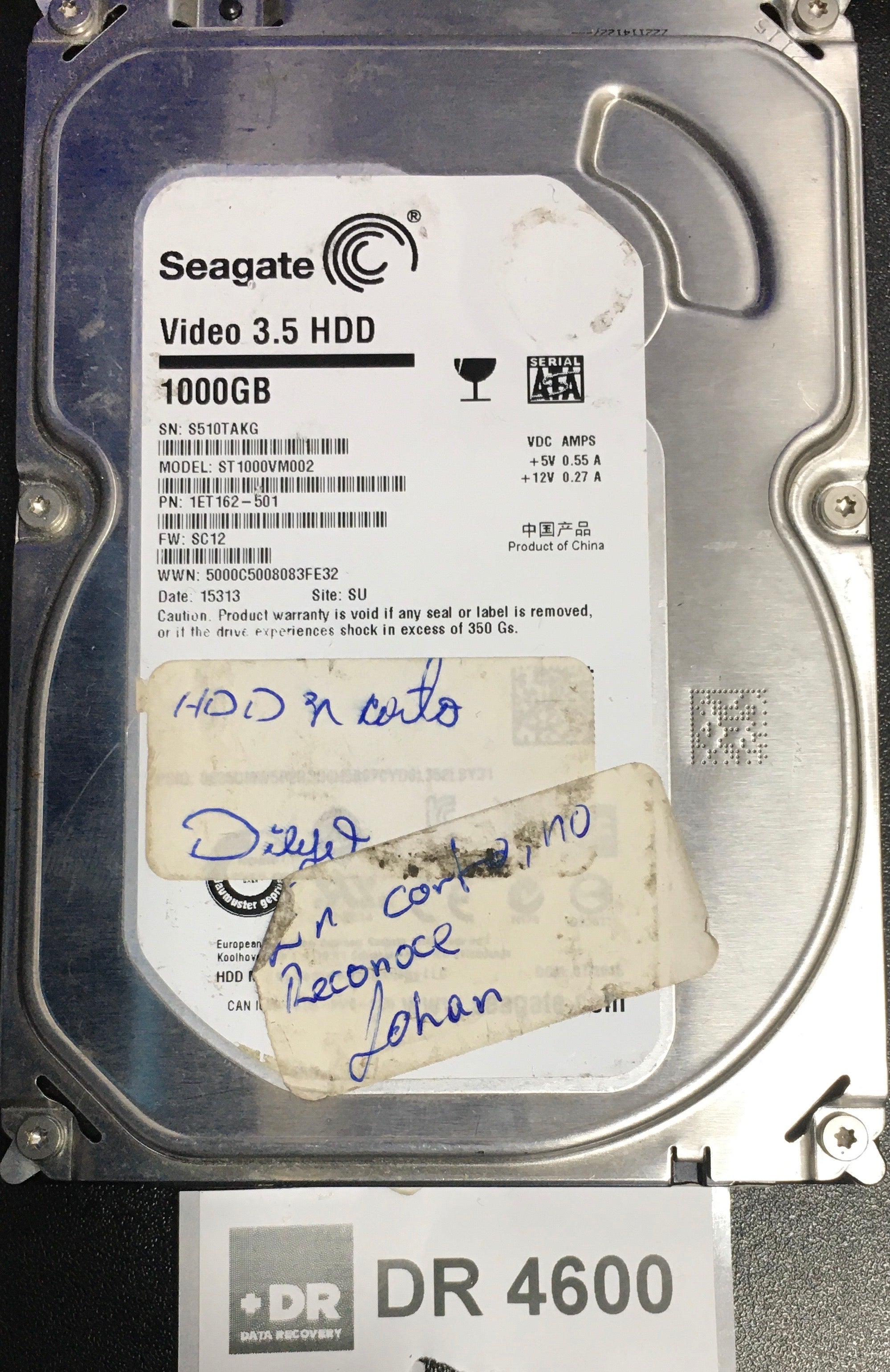 ST1000VM002,  Serial: S510TAKG,  1000GB 3.5  PCB:100724095- REV A