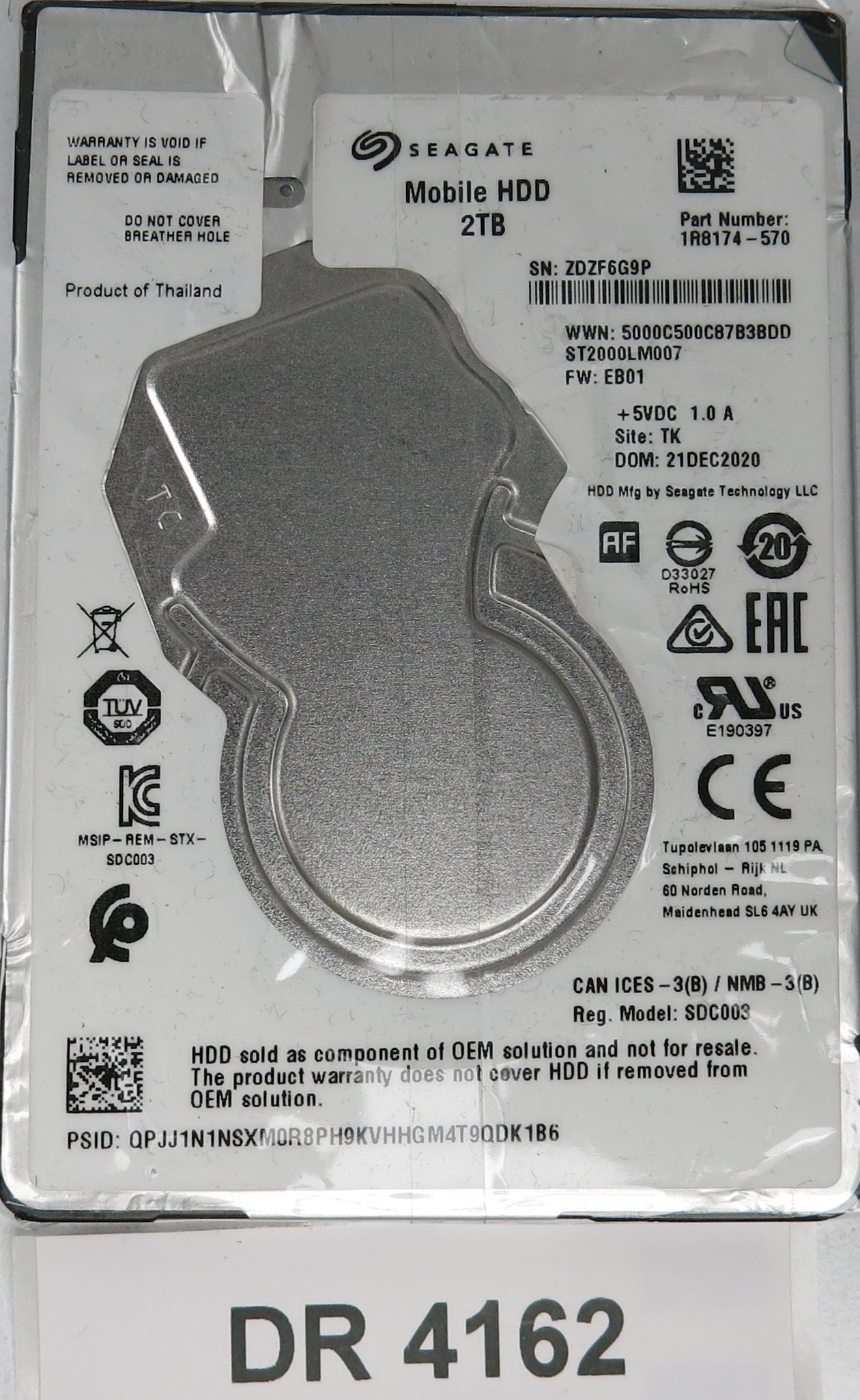 ST2000LM007, P/N: 1R8174-570, FW:EB01, Serial: ZDZF6G9P, 2TB 3.5, PCB:100835923 REV A