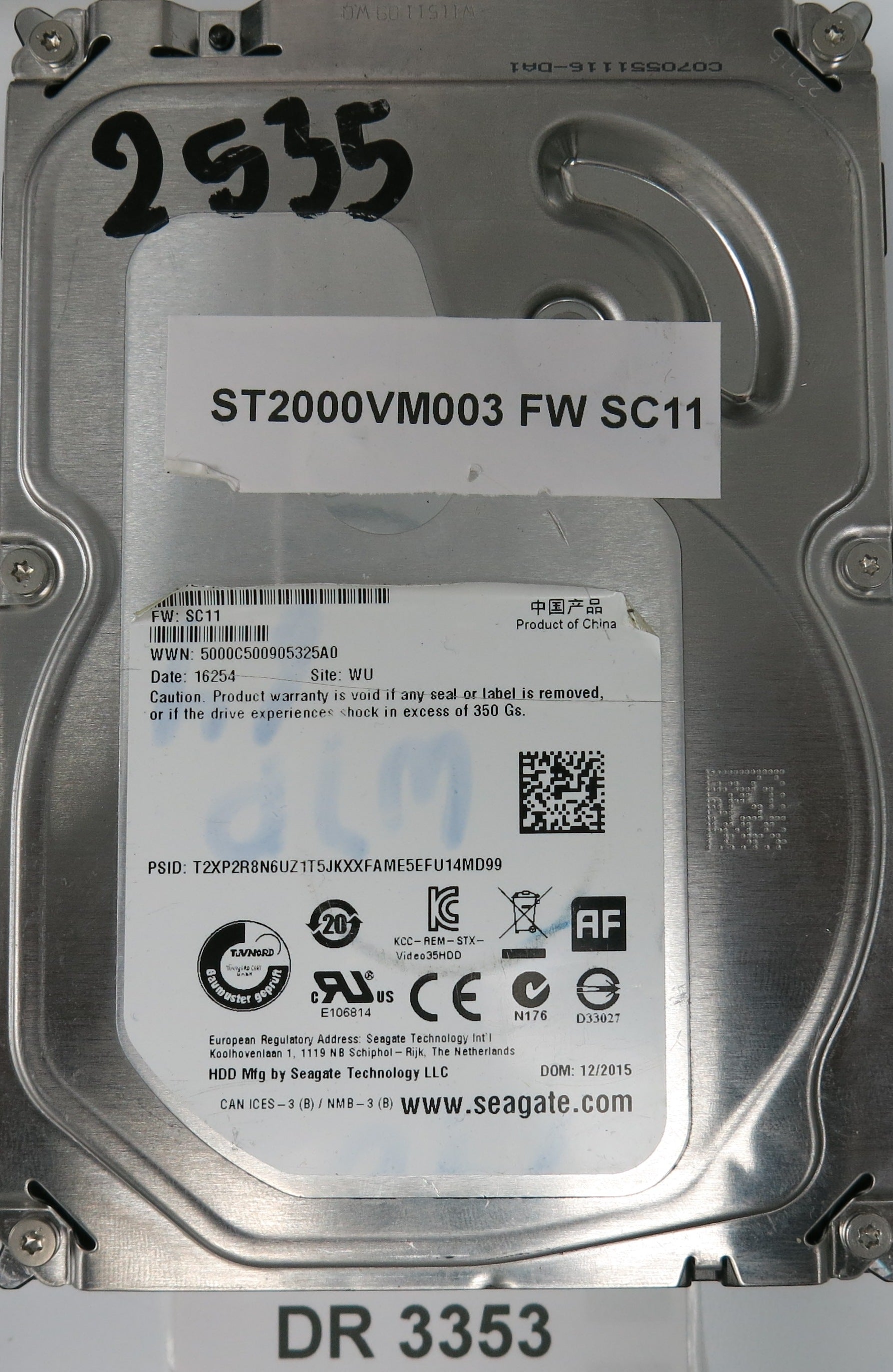 ST2000VM003, FW:SC11, 2TB 3.5, PCB:100724095 REVA