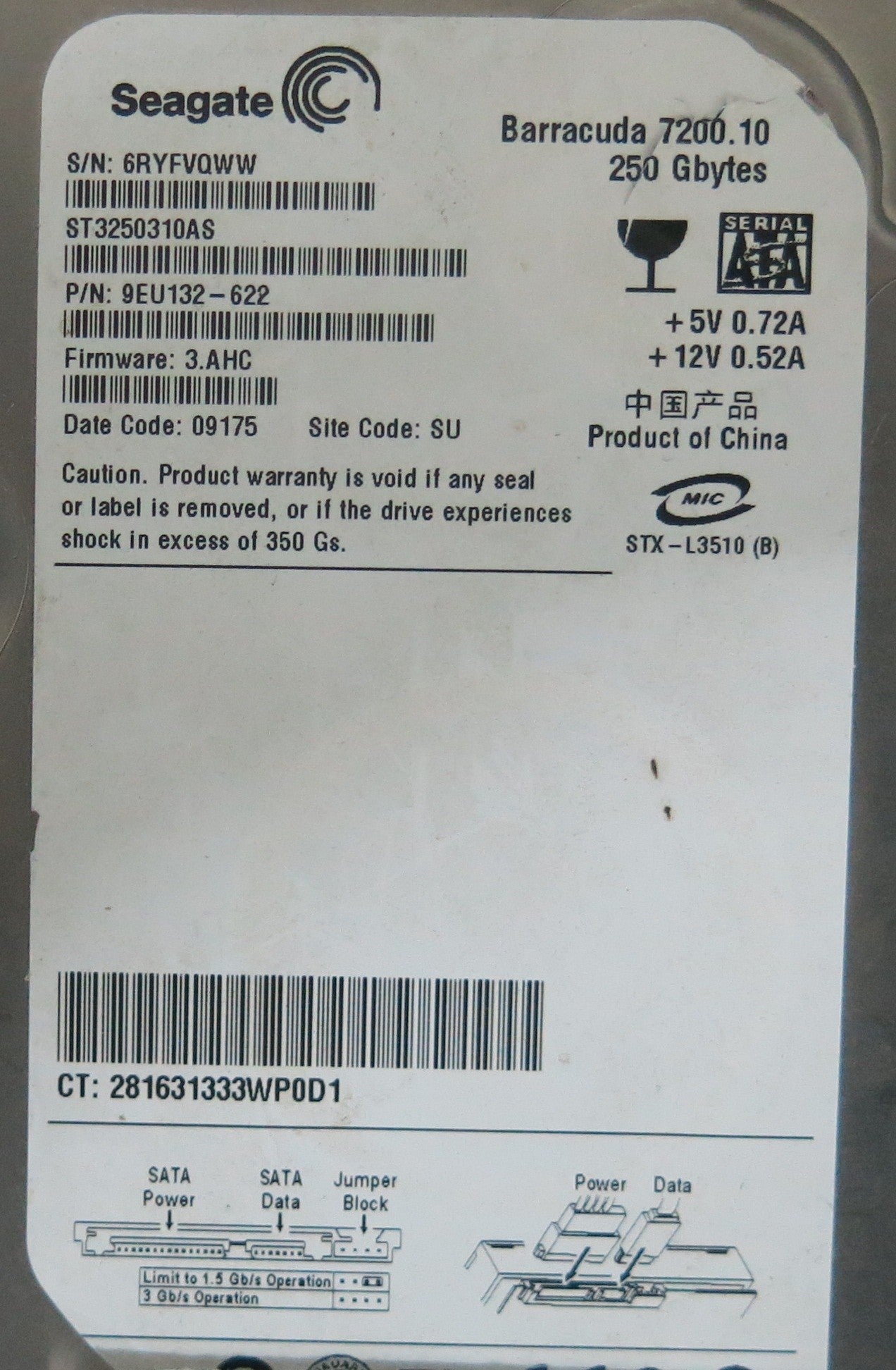 ST3250310AS 100468303 REV A PCB