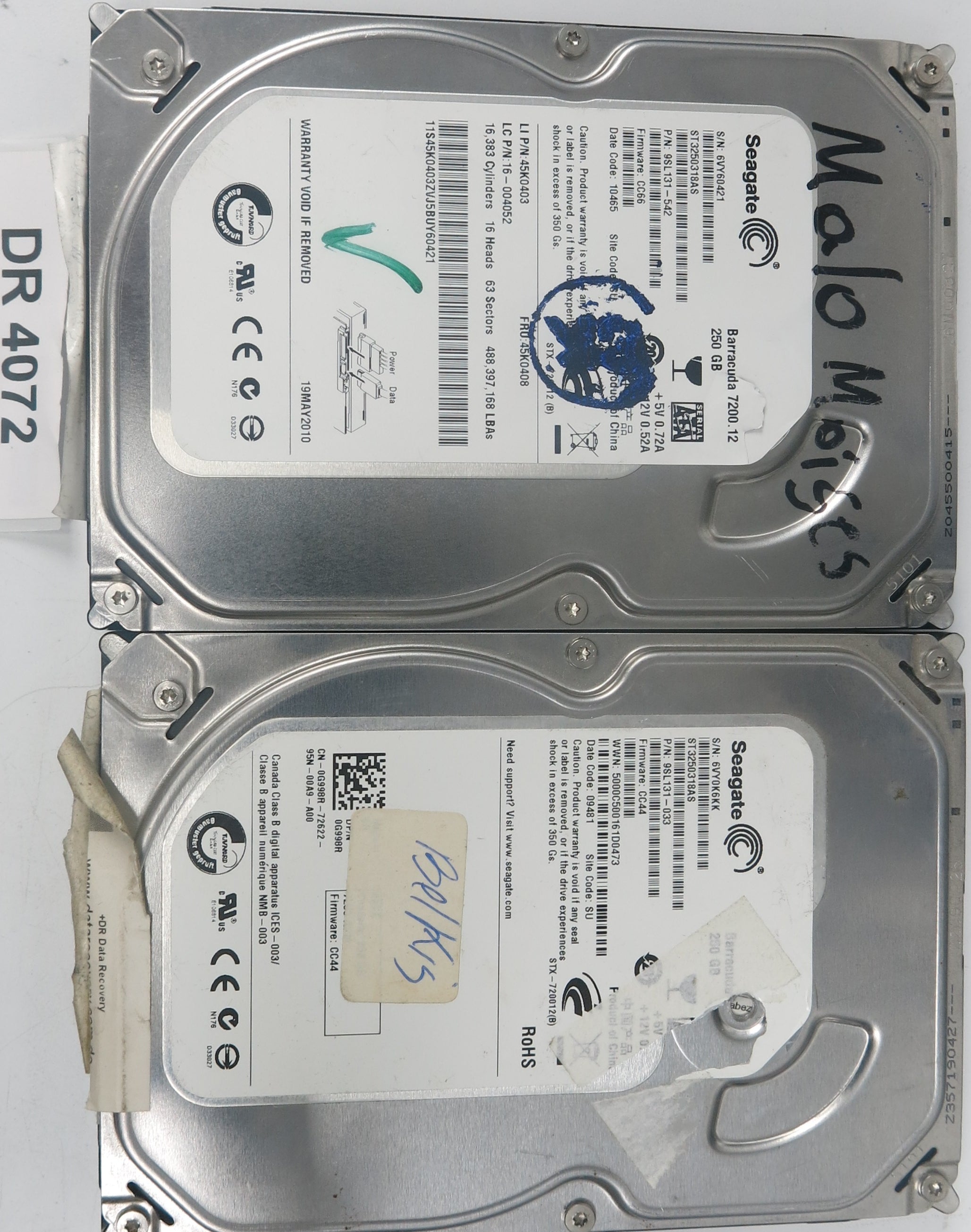 ST3250318AS, P/N:9SL131-033, FW:CC44, Serial: 6VYO0K6KK, 250GB 3.5, PCB: 100535704 REV B