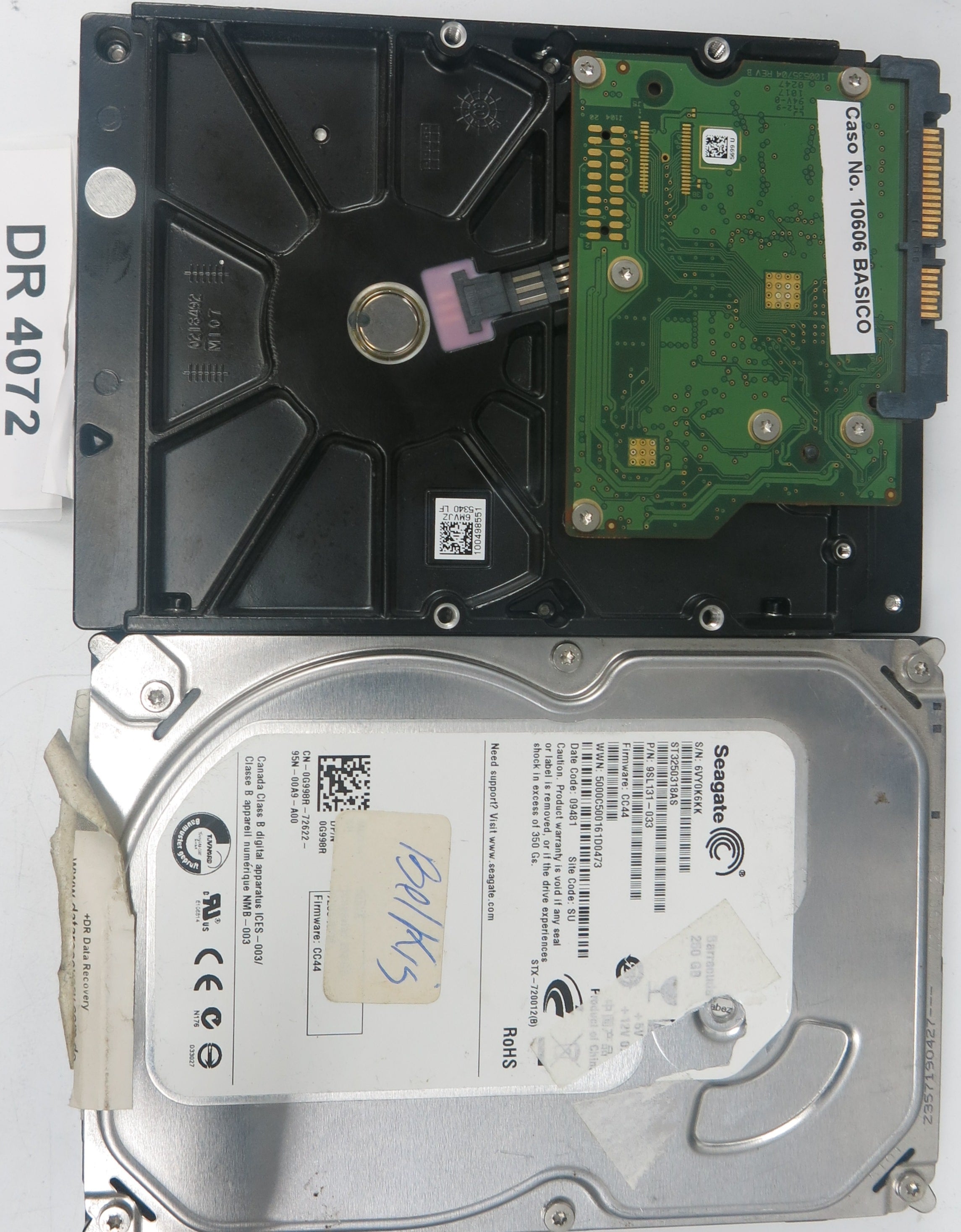 ST3250318AS, P/N:9SL131-033, FW:CC44, Serial: 6VYO0K6KK, 250GB 3.5, PCB: 100535704 REV B