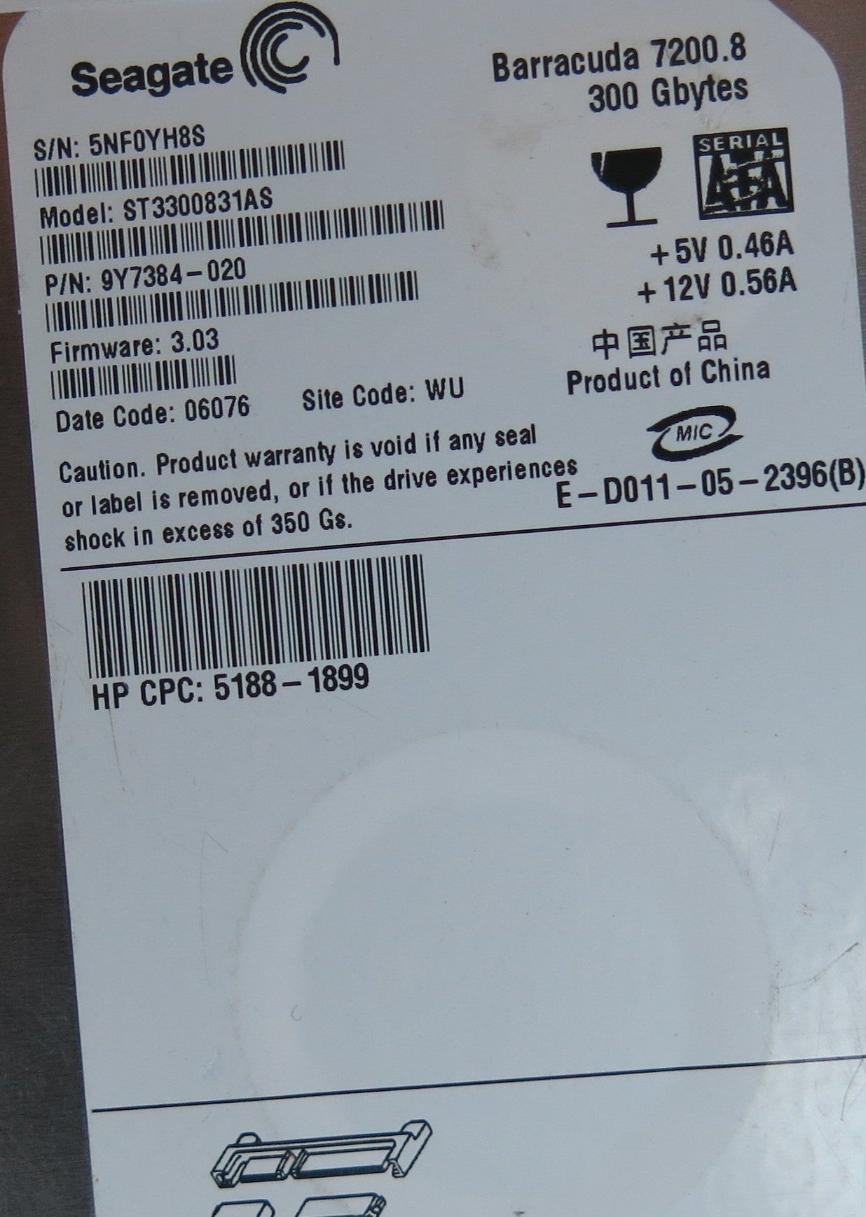 ST3300831AS FW 3.03 100338233 REV B PCB