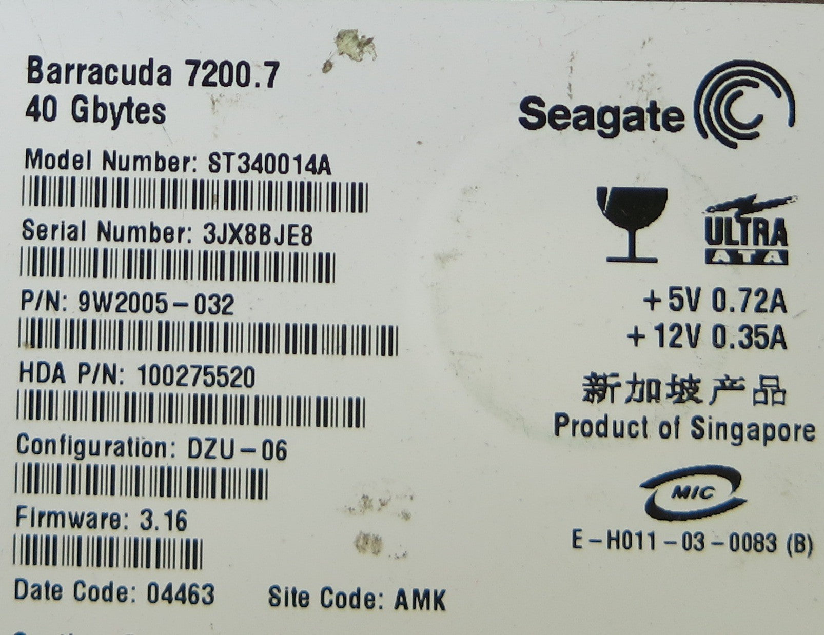 ST340014A P/N 9W2005 -032 100306042 REV A PCB