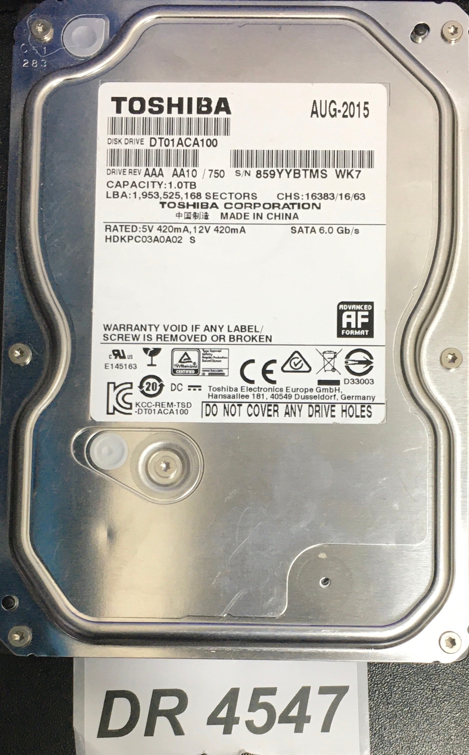 ST3500312CS  Serial:6VVJ1EJH  500GB 3.5  PCB: 100535704 REV C