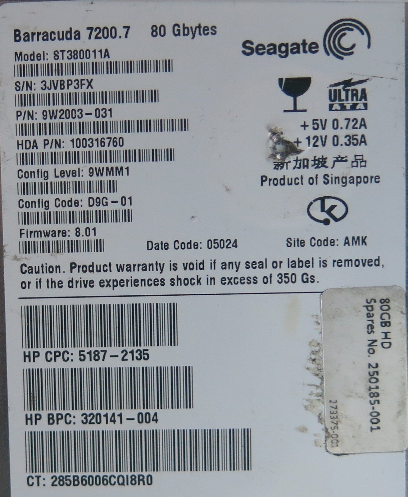 ST380011A FW 8.01 100291893 REV A PCB