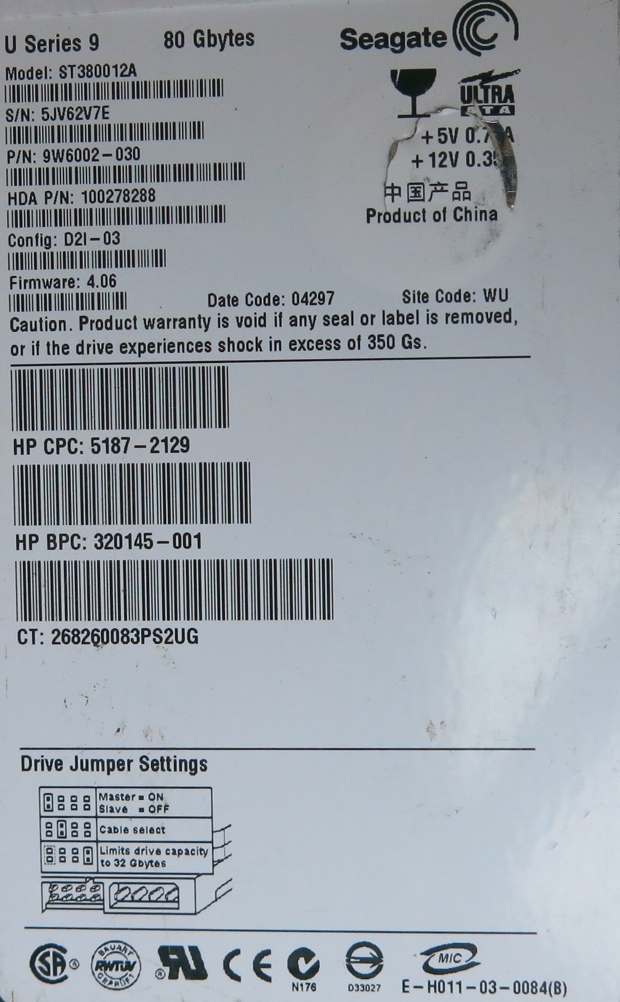ST380012A FW 4.06 100291893 REV A PCB