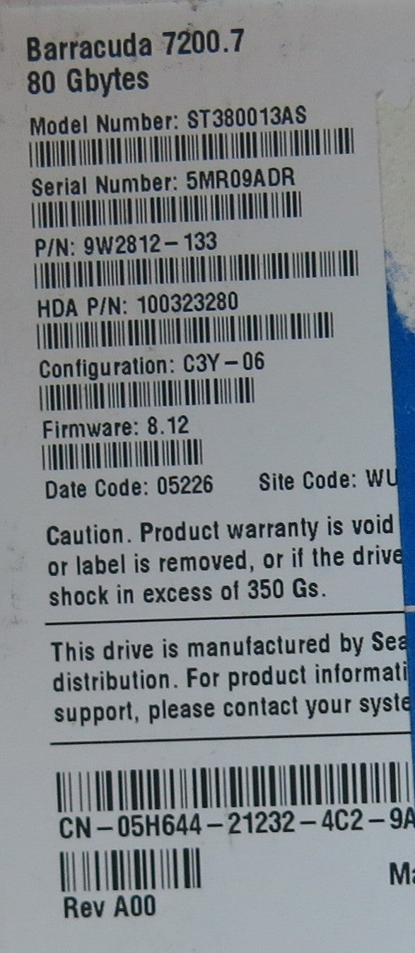 ST380013AS FW 8.12 100336321 REV A PCB
